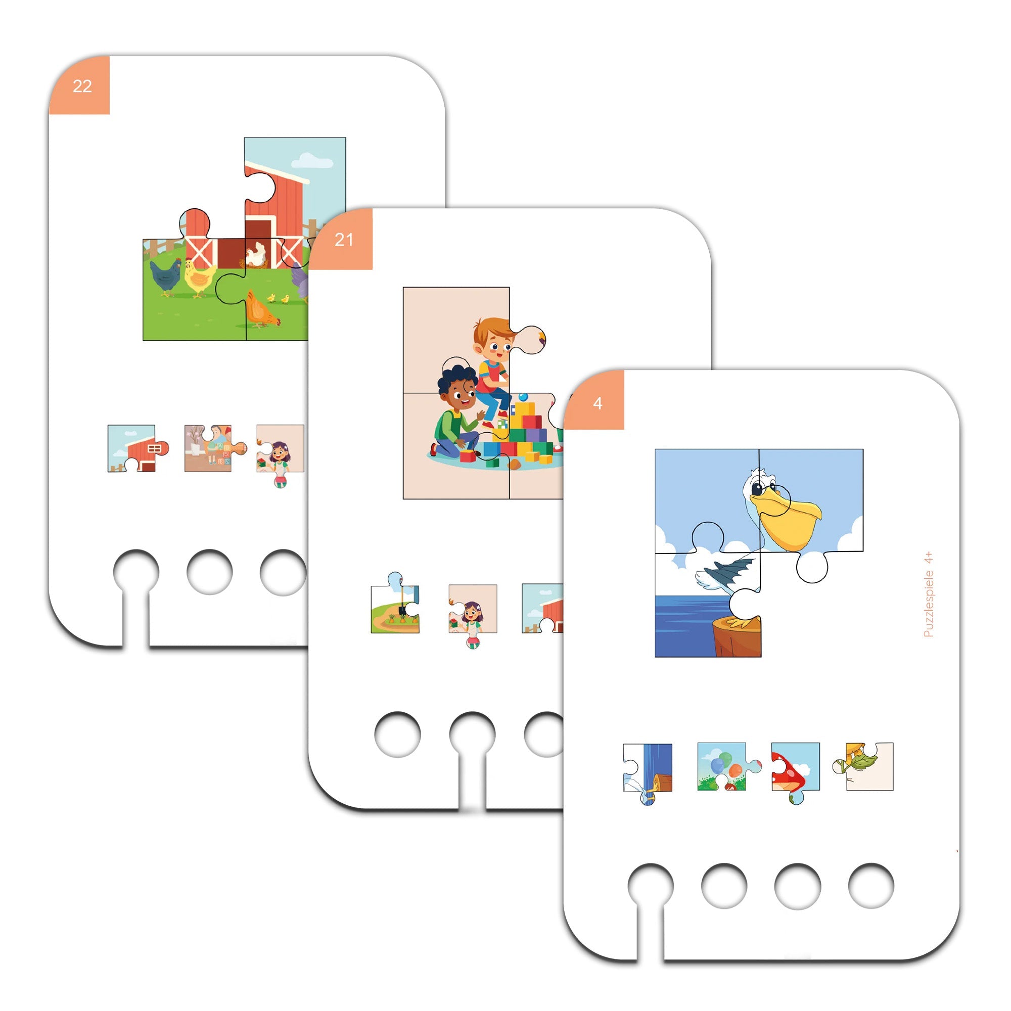 Puzzlespiele ab 4 Jahren - Übungen für den Lochkasten Lernspielverlag - malmichbunt.de