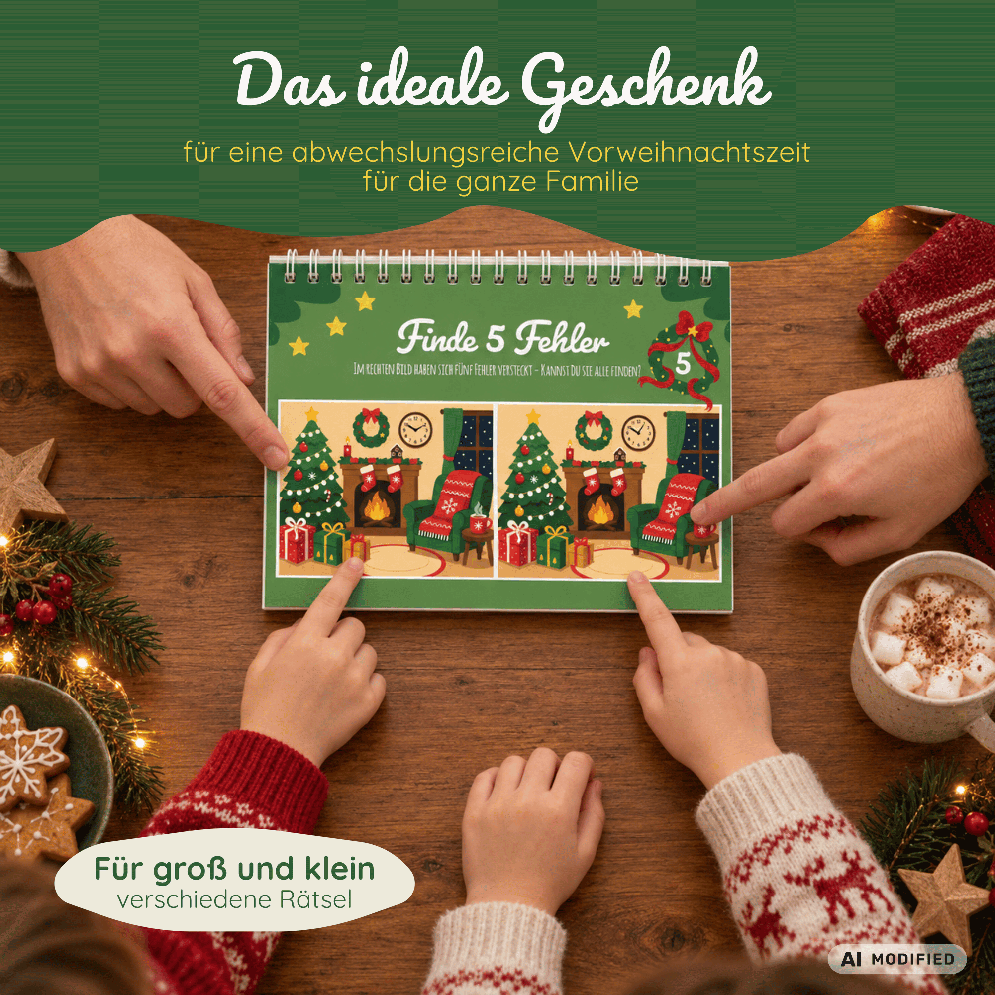 Rätsel-Adventskalender mit 24 kniffligen Rätseln für die ganze Familie Jeka - malmichbunt.de