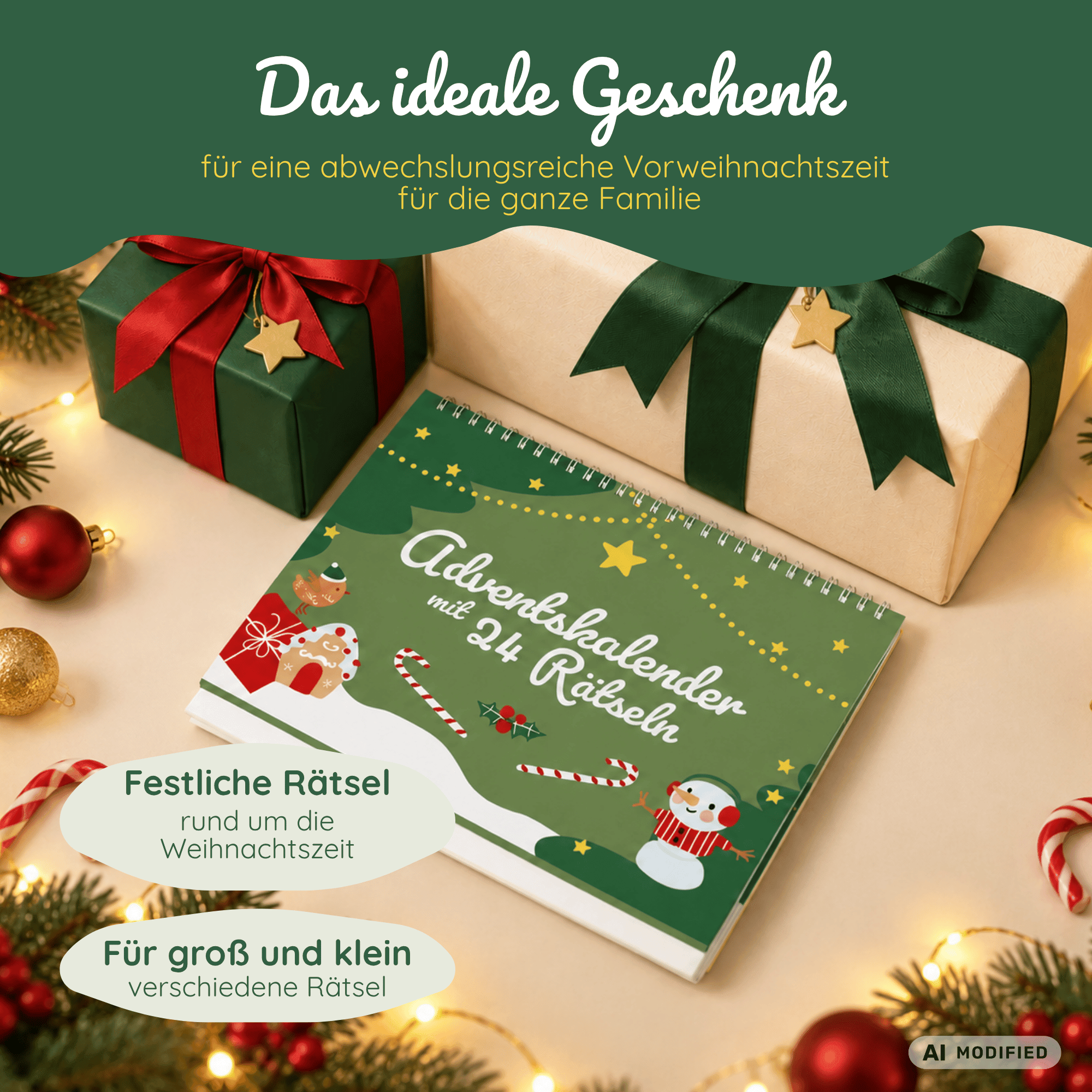 Rätsel-Adventskalender mit 24 kniffligen Rätseln für die ganze Familie Jeka - malmichbunt.de