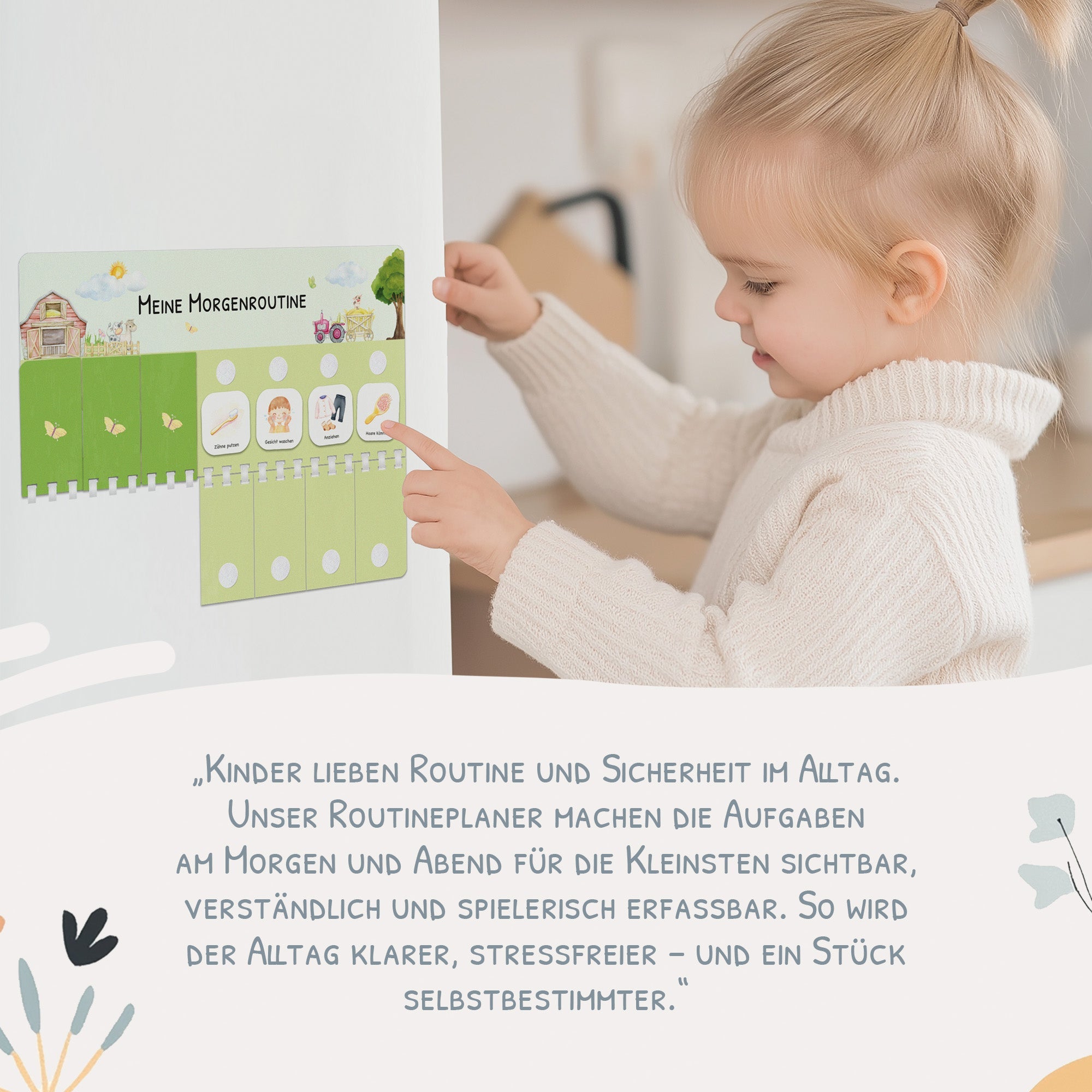 Routineplaner (Morgen & Abend) inkl. 105 Routinekärtchen - Bauernhof Jeka - malmichbunt.de