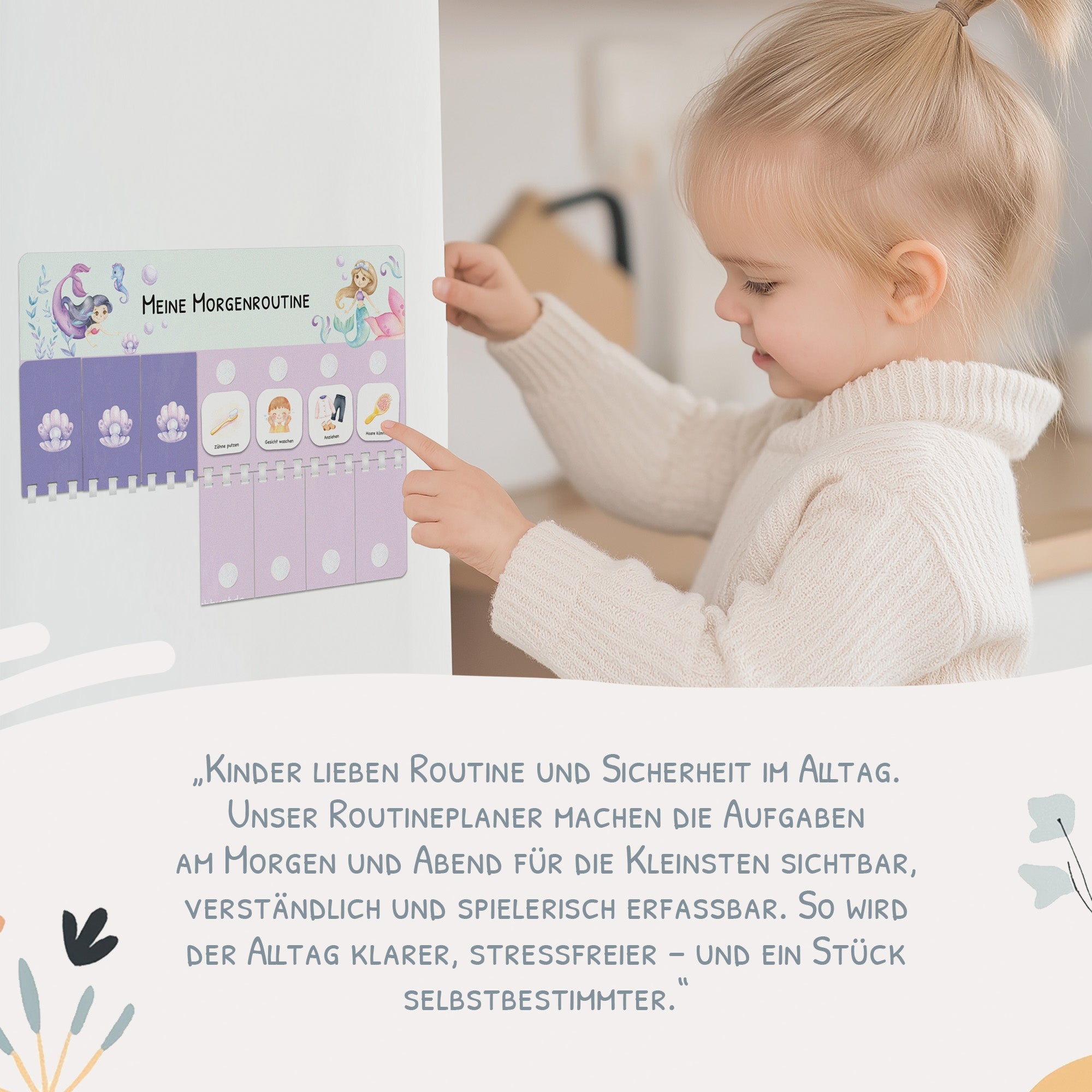 Routineplaner (Morgen & Abend) inkl. 105 Routinekärtchen - Meerjungfrau Jeka - malmichbunt.de
