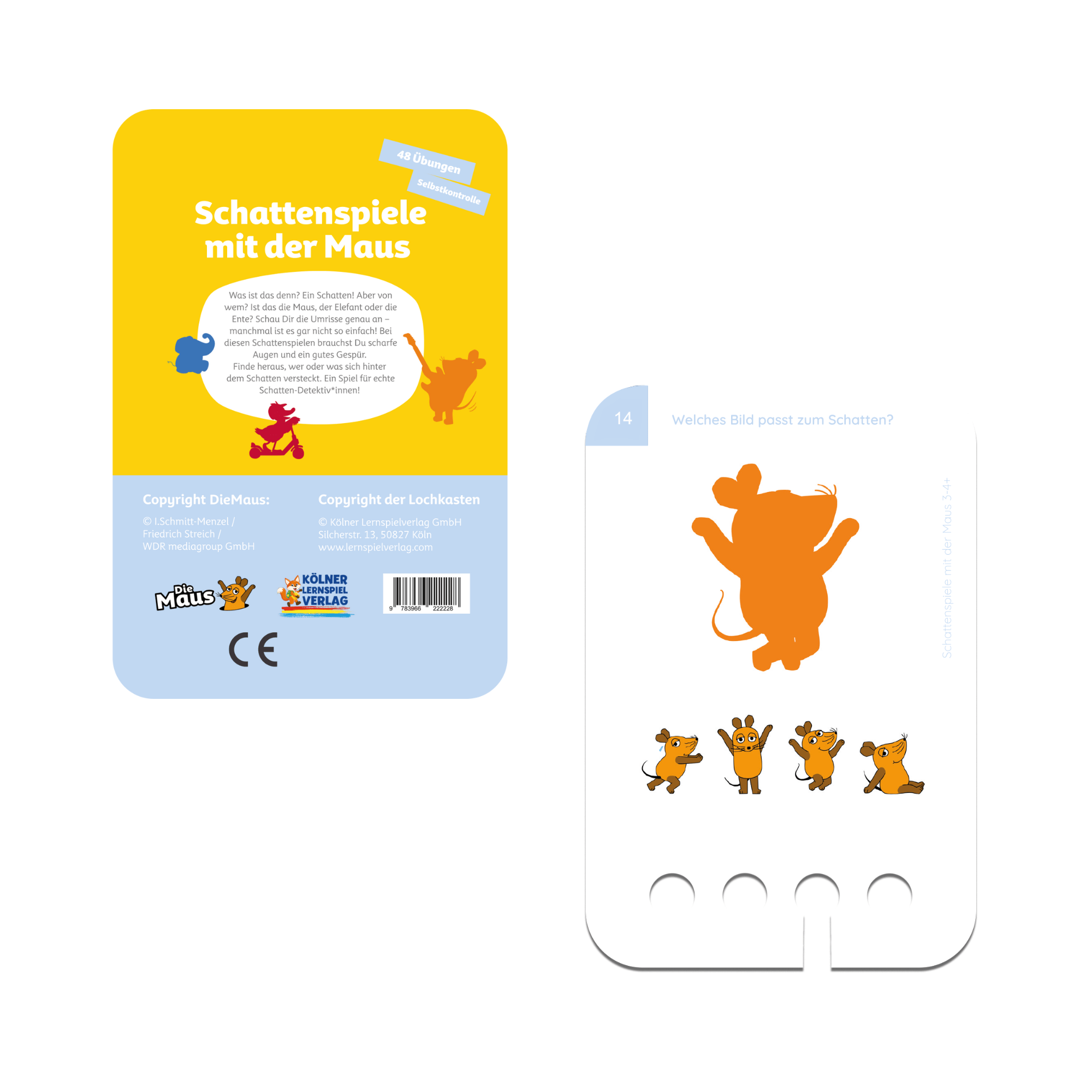 Schattenspiel mit der Maus 3 - 4+ - Übungen für den Lochkasten Lernspielverlag - malmichbunt.de