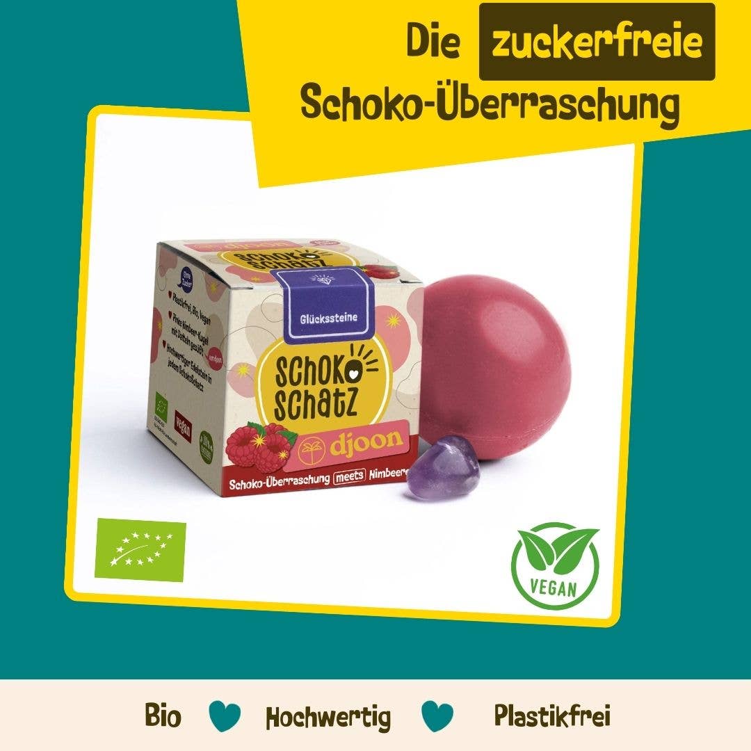 Schoko - Überraschung meets djoon - mit Edelstein - zuckerfrei SchokoSchatz e.K. - malmichbunt.de
