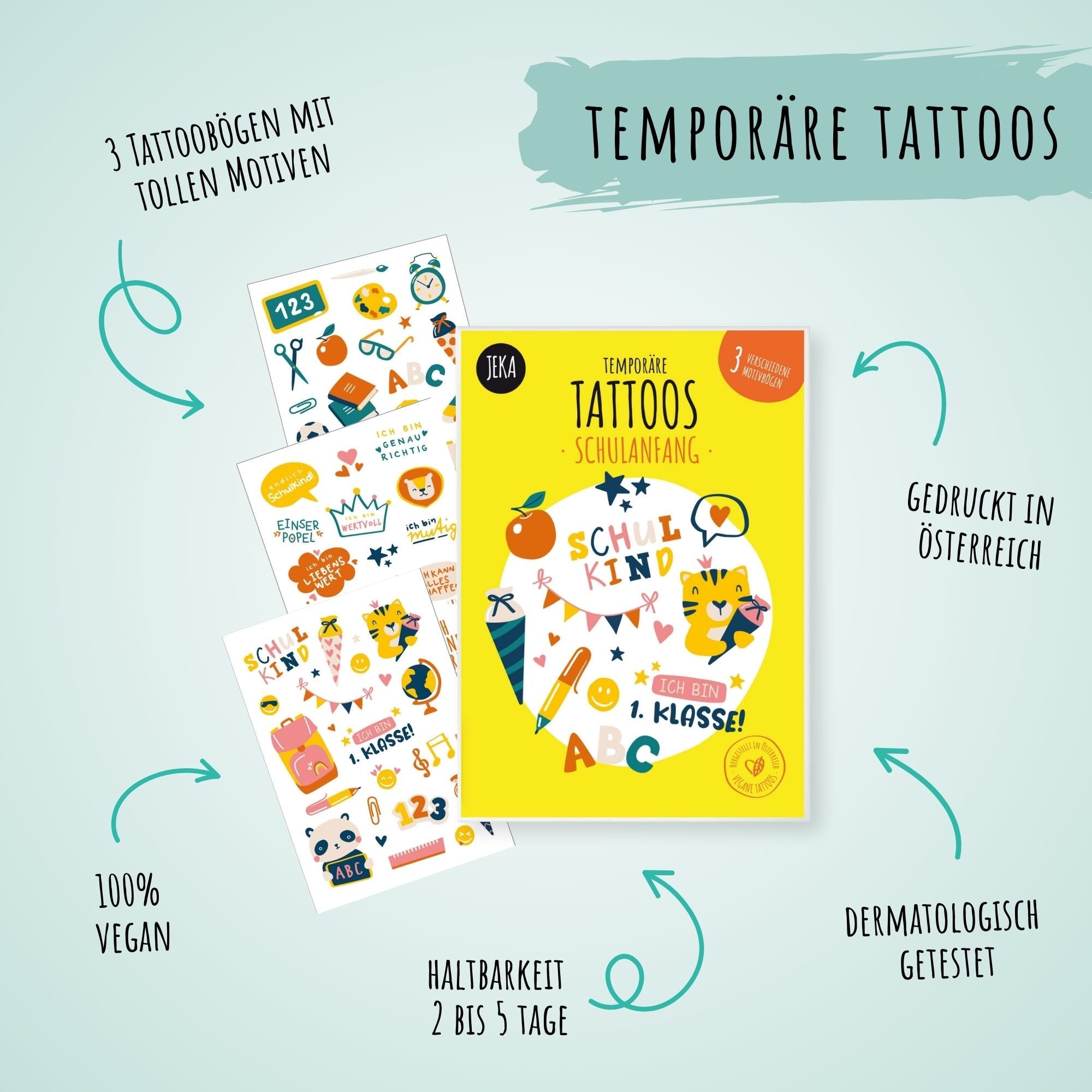 Schulanfang Kindertattoos Jeka - malmichbunt.de