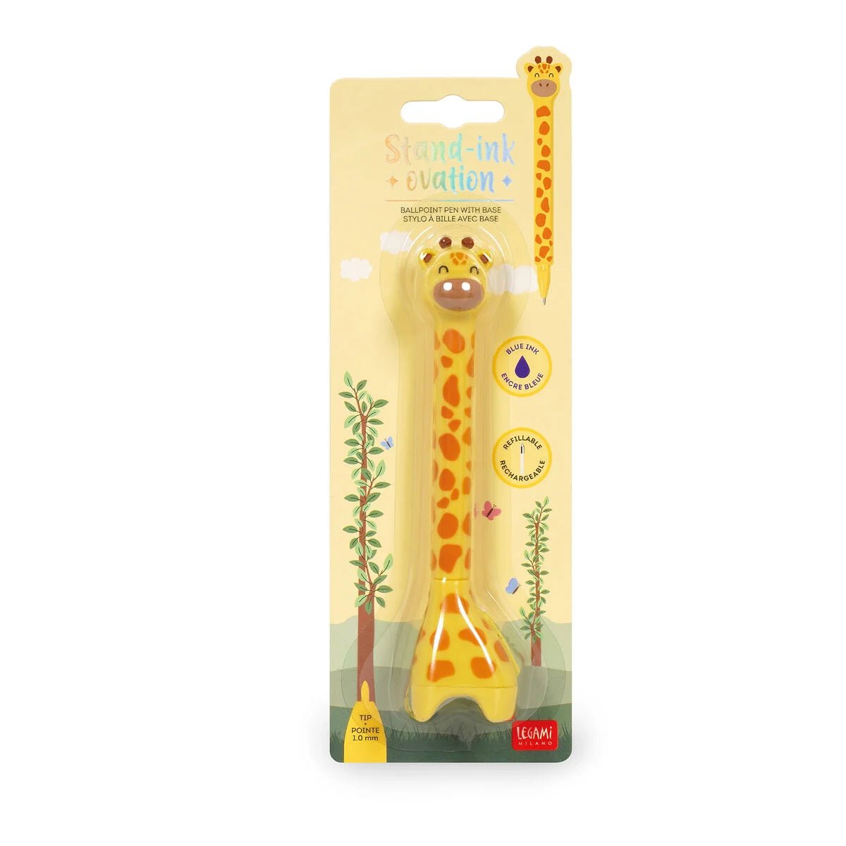 Stand - Ink Ovation - Kugelschreiber mit Standfuß Giraffe Legami - malmichbunt.de