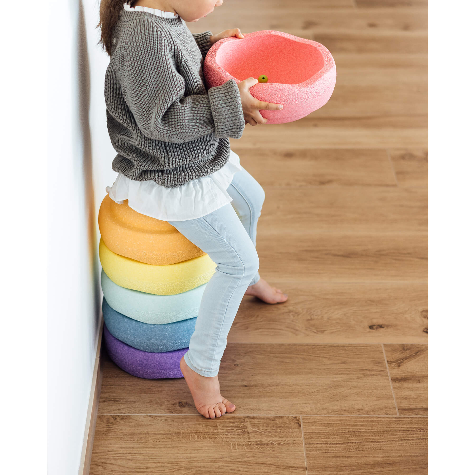 Stapelsteine Rainbow Pastell 6er Set Stapelstein - malmichbunt.de
