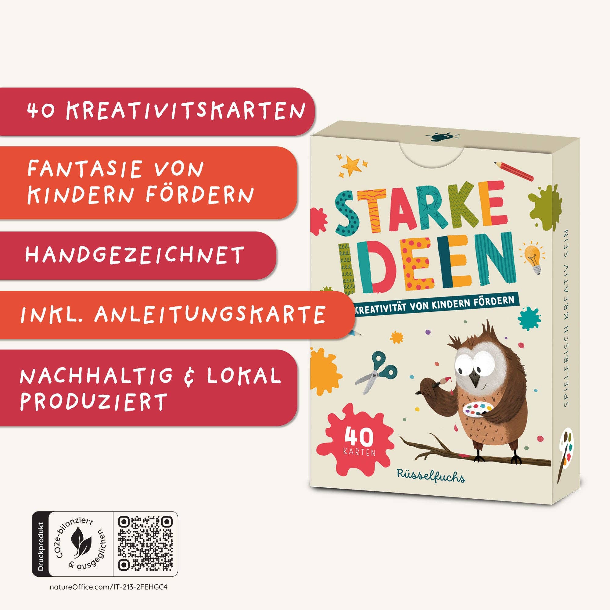 Starke Ideen – Kreativitätskarten für Kinder Rüsselfuchs - malmichbunt.de