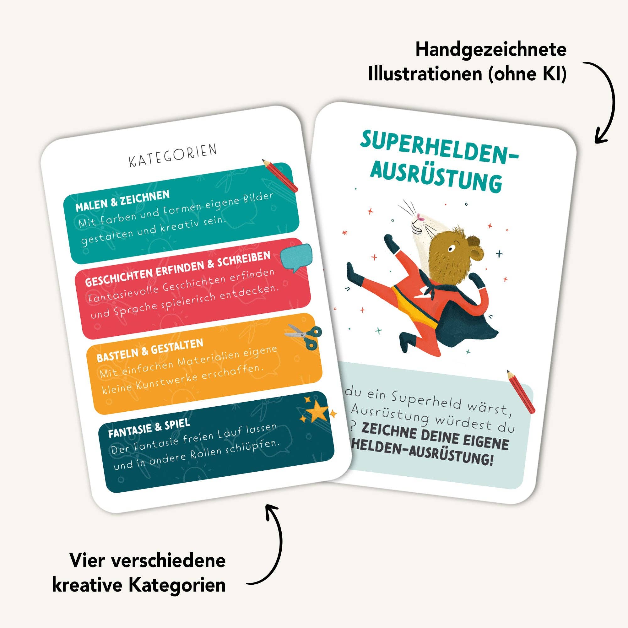 Starke Ideen – Kreativitätskarten für Kinder Rüsselfuchs - malmichbunt.de