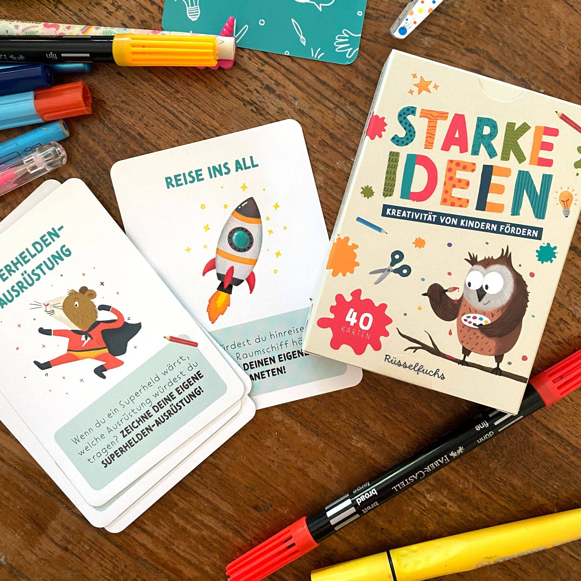 Starke Ideen – Kreativitätskarten für Kinder Rüsselfuchs - malmichbunt.de