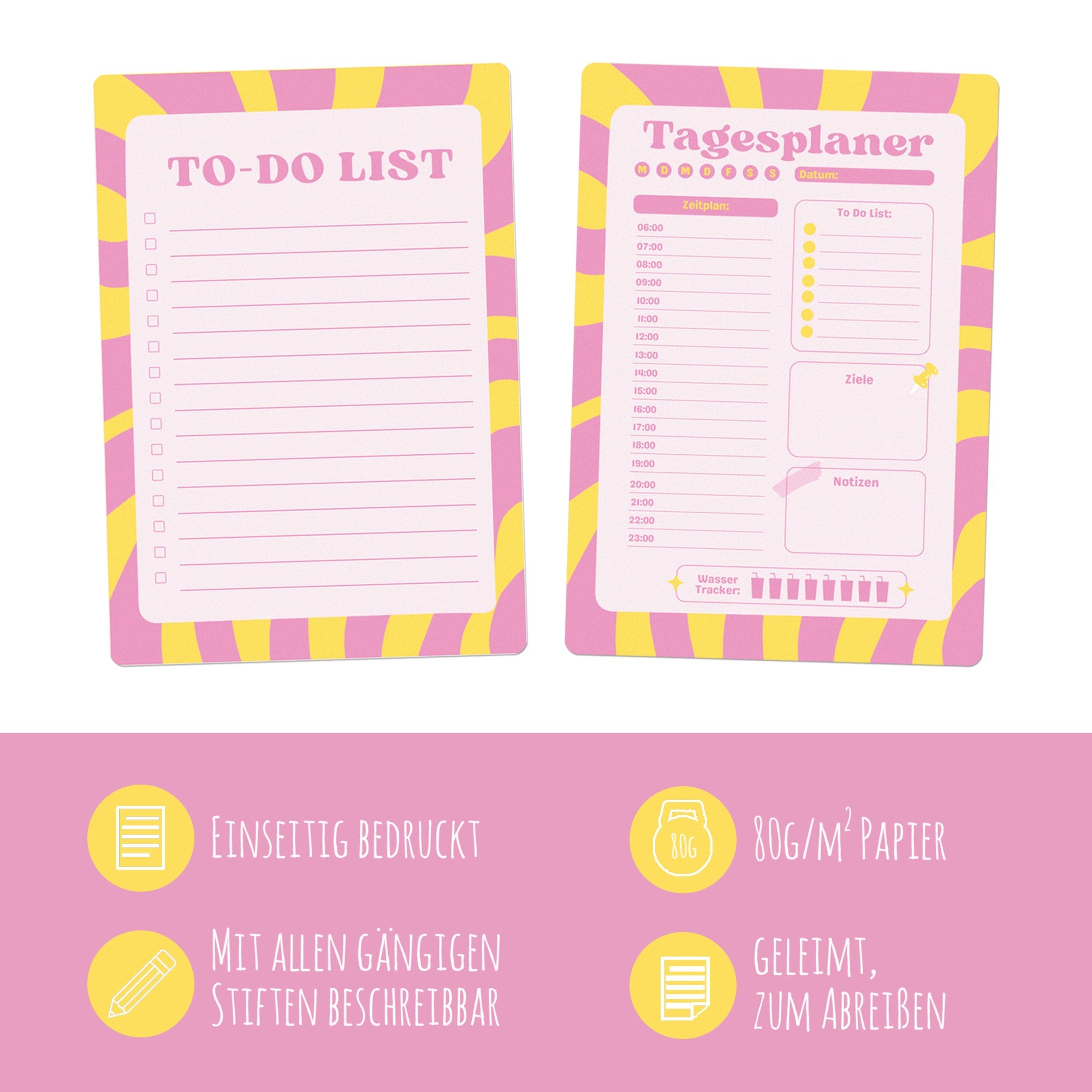 Tagesplaner & To - Do List - Pink Jeka - malmichbunt.de