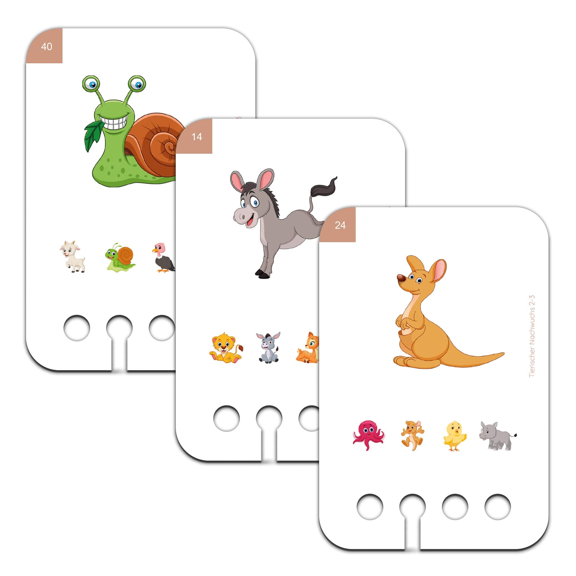 Tierischer Nachwuchs - Übungen für den Lochkasten Lernspielverlag - malmichbunt.de