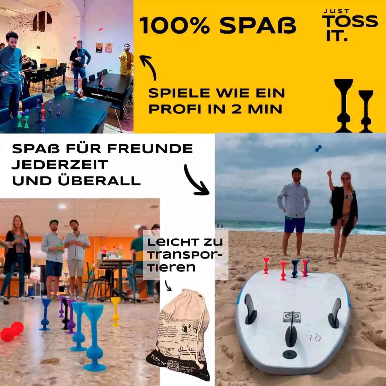 TOSSIT FAMILY PACK - Dartspiel (Rot – Türkis – Blau – Gelb) TOSSIT - malmichbunt.de