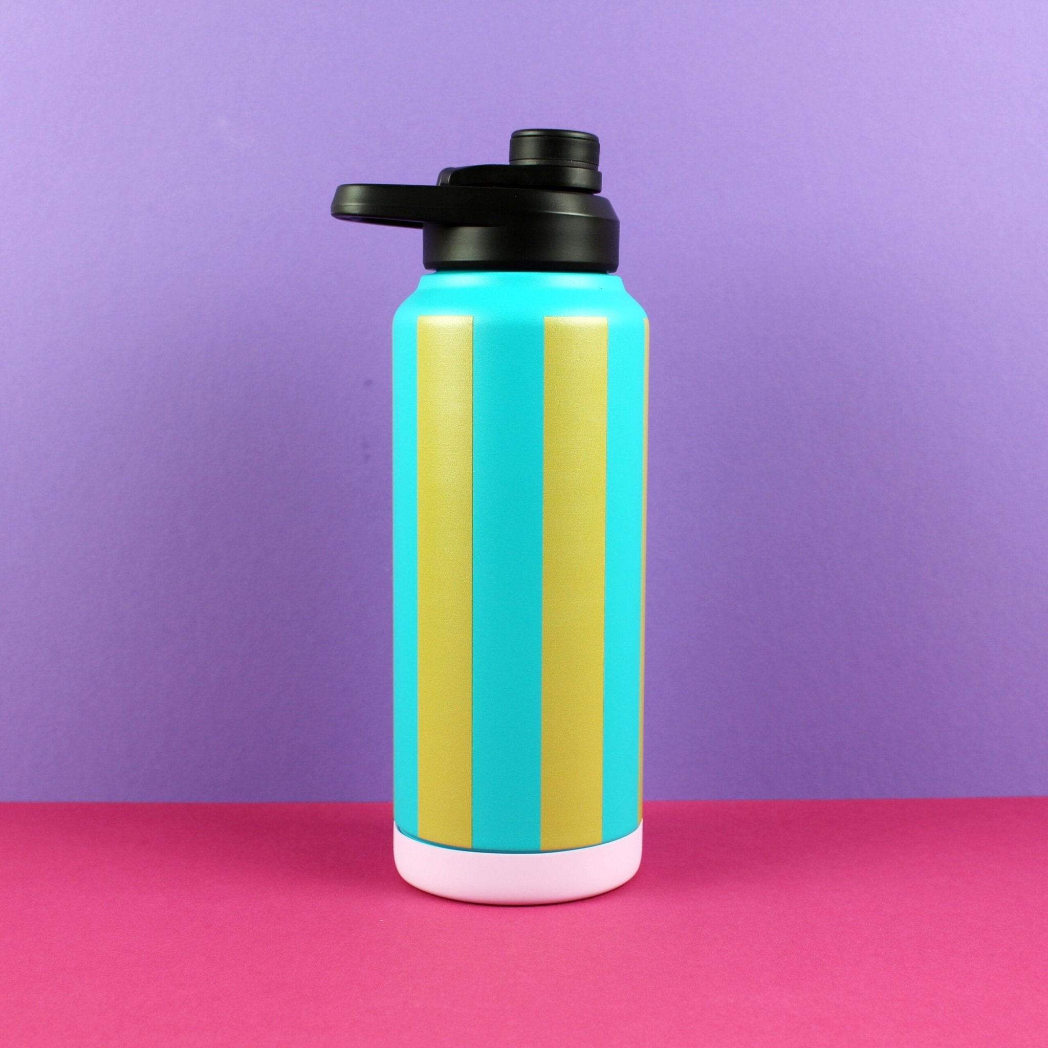 Trinkflasche Stripes, petrol/ olive-gold/ flieder, 1000ml Ava & Yves - malmichbunt.de