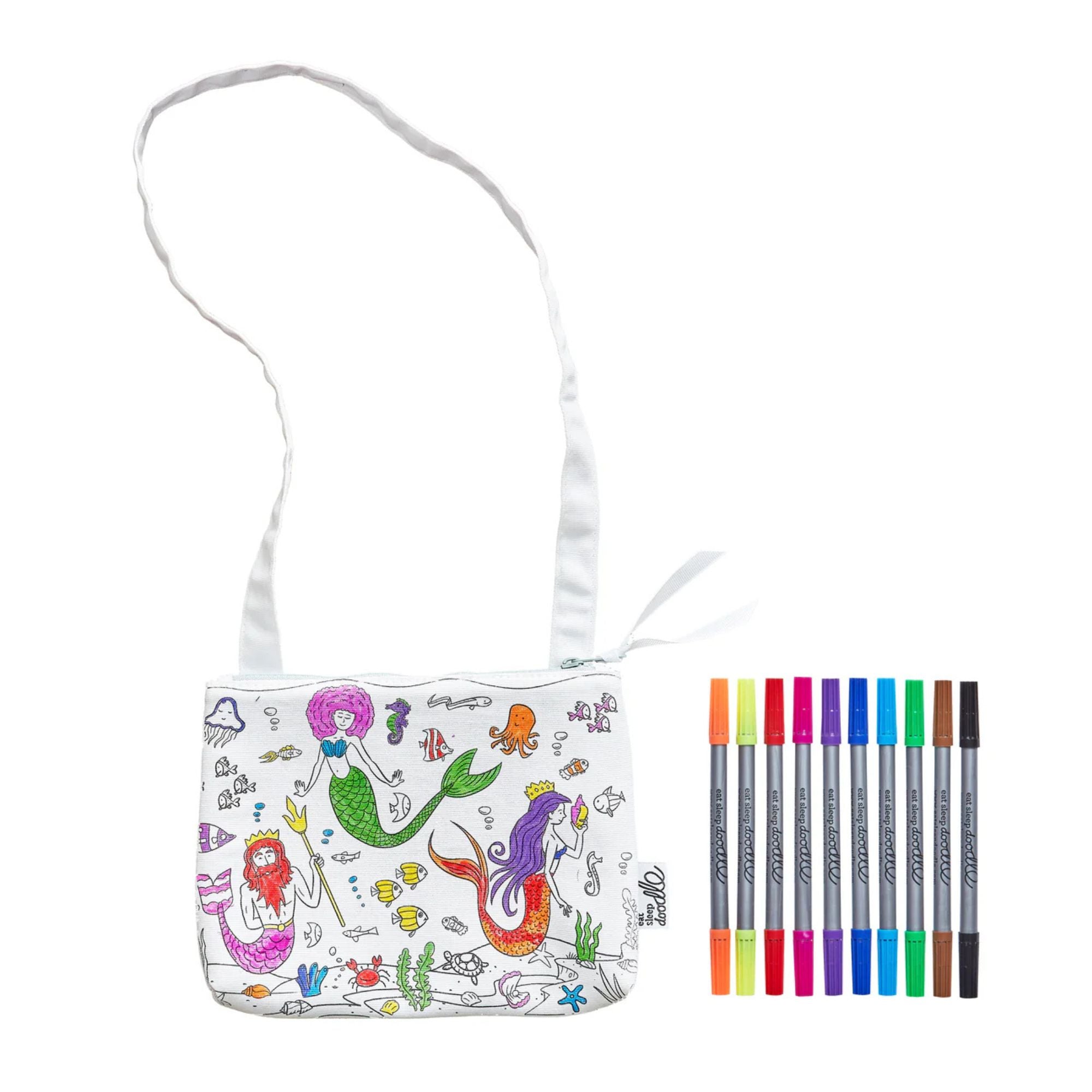 Umhängetasche zum Ausmalen Meerjungfrau EatSleepDoddle - malmichbunt.de