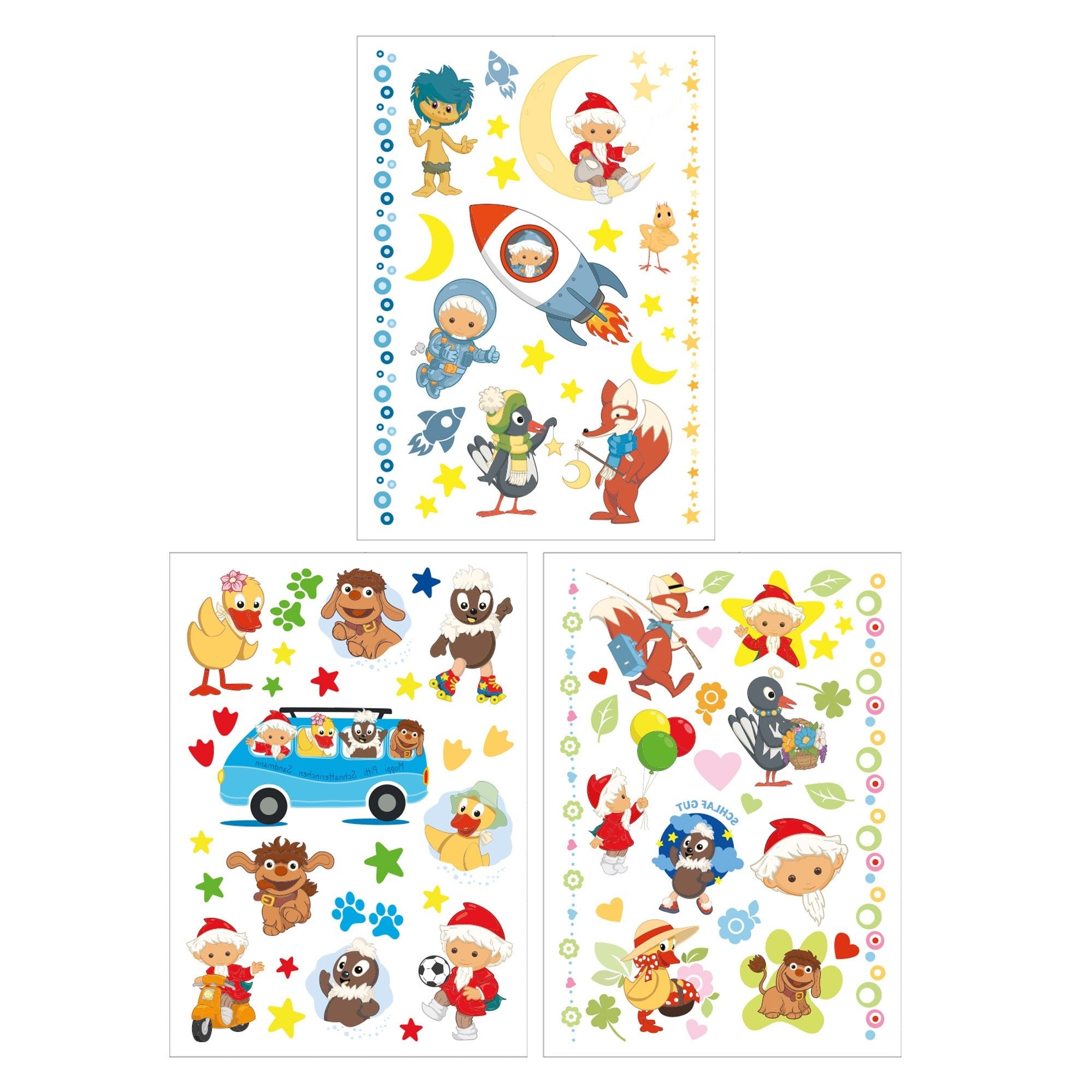 Unser Sandmännchen - Kindertattoos mit 3 Bögen Jeka - malmichbunt.de