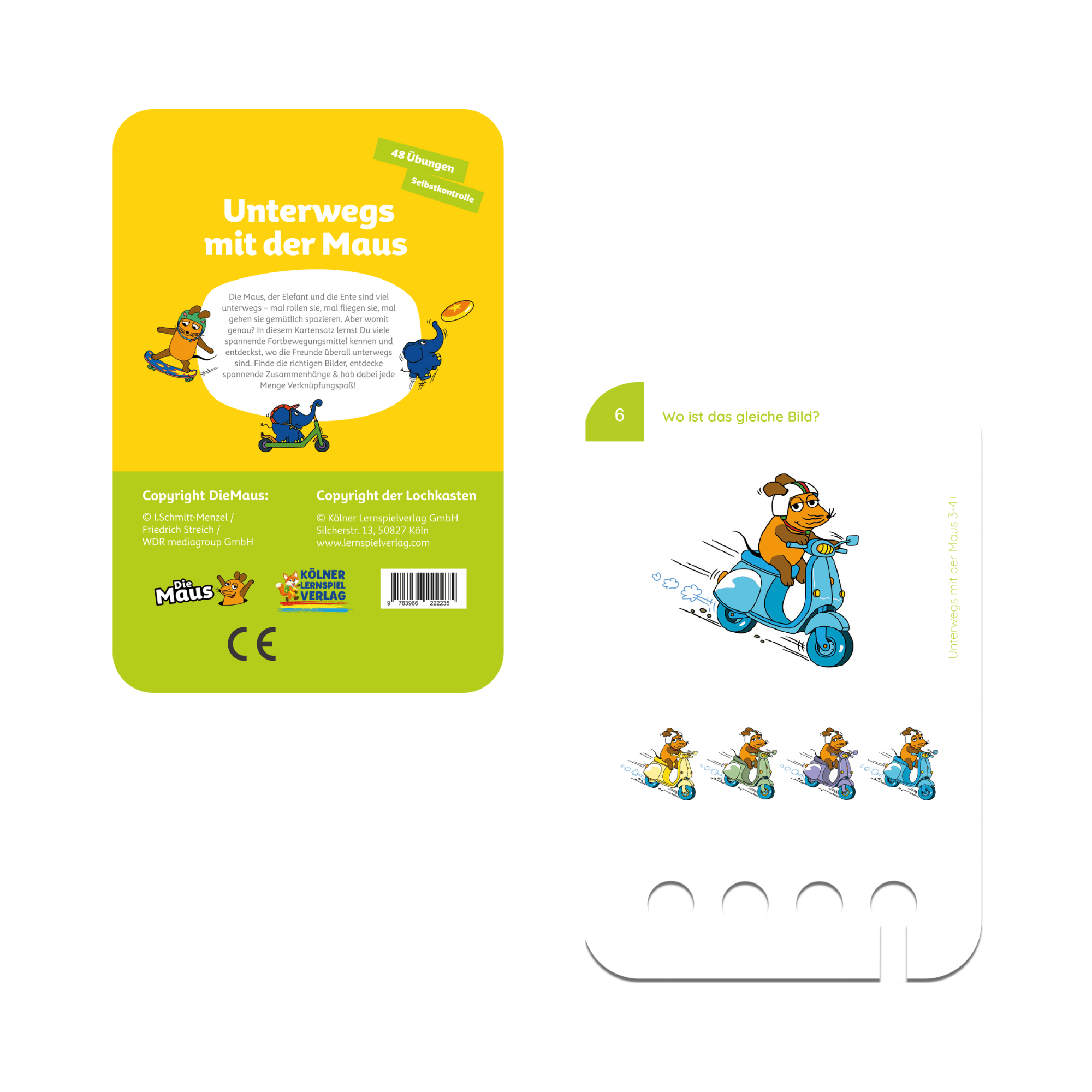 Unterwegs mit der Maus 3 - 4+ - Übungen für den Lochkasten Lernspielverlag - malmichbunt.de