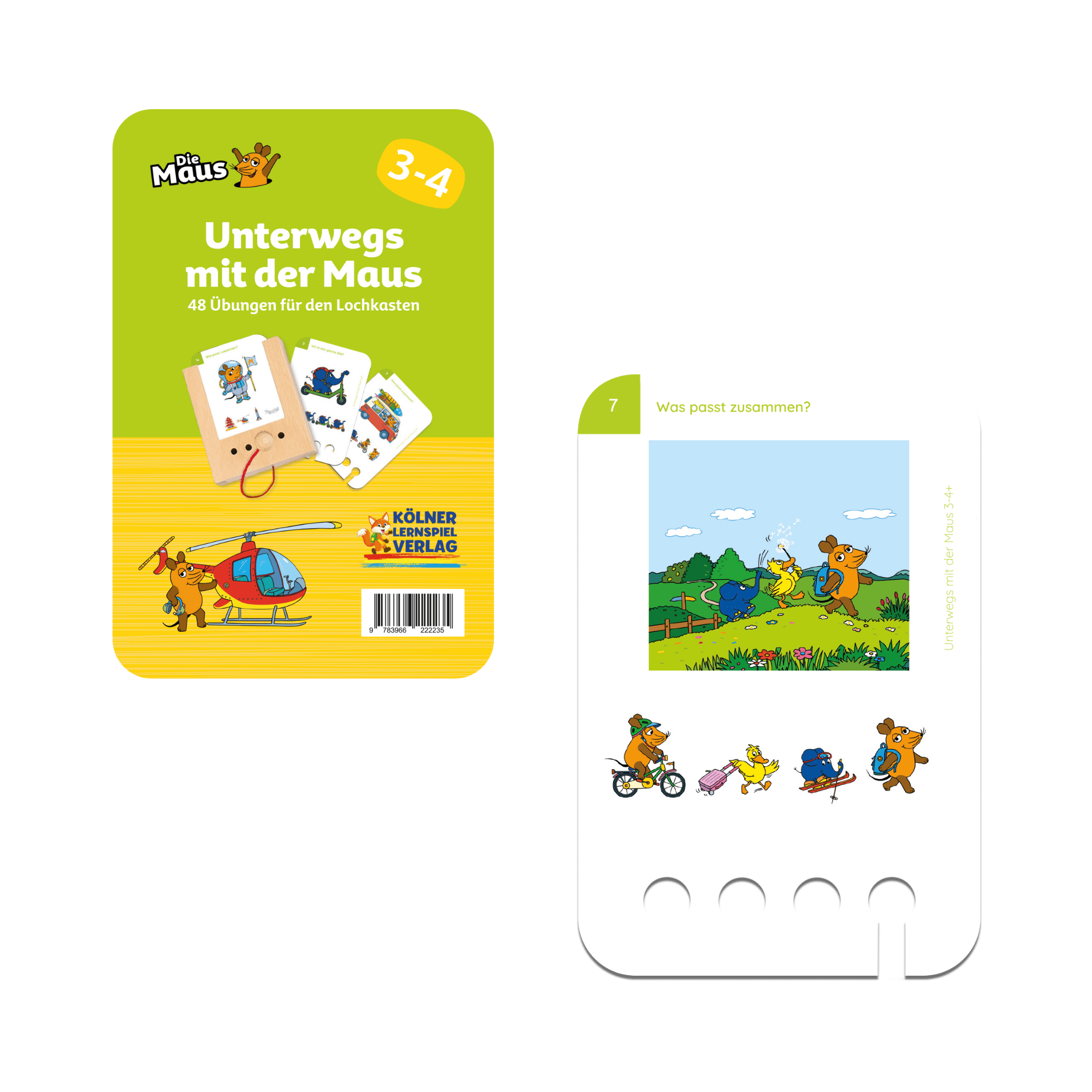 Unterwegs mit der Maus 3 - 4+ - Übungen für den Lochkasten Lernspielverlag - malmichbunt.de