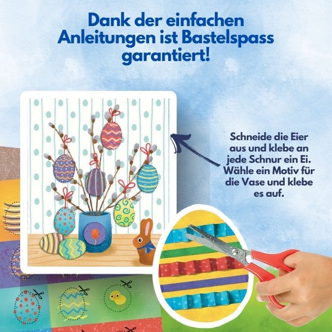 Verbastelbuch für die Allerkleinsten: Schneiden und Kleben - Frohe Ostern TOPP Verlag - malmichbunt.de