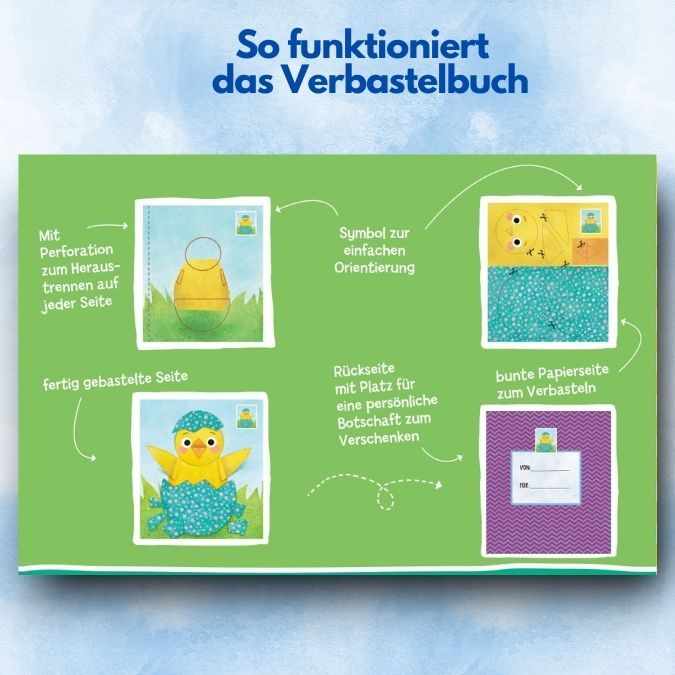 Verbastelbuch für die Allerkleinsten: Schneiden und Kleben - Frohe Ostern TOPP Verlag - malmichbunt.de