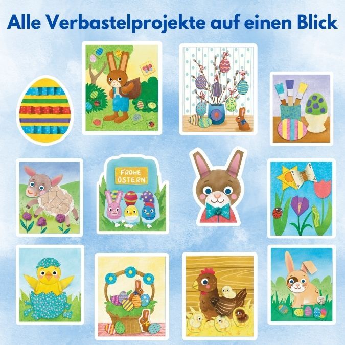 Verbastelbuch für die Allerkleinsten: Schneiden und Kleben - Frohe Ostern TOPP Verlag - malmichbunt.de