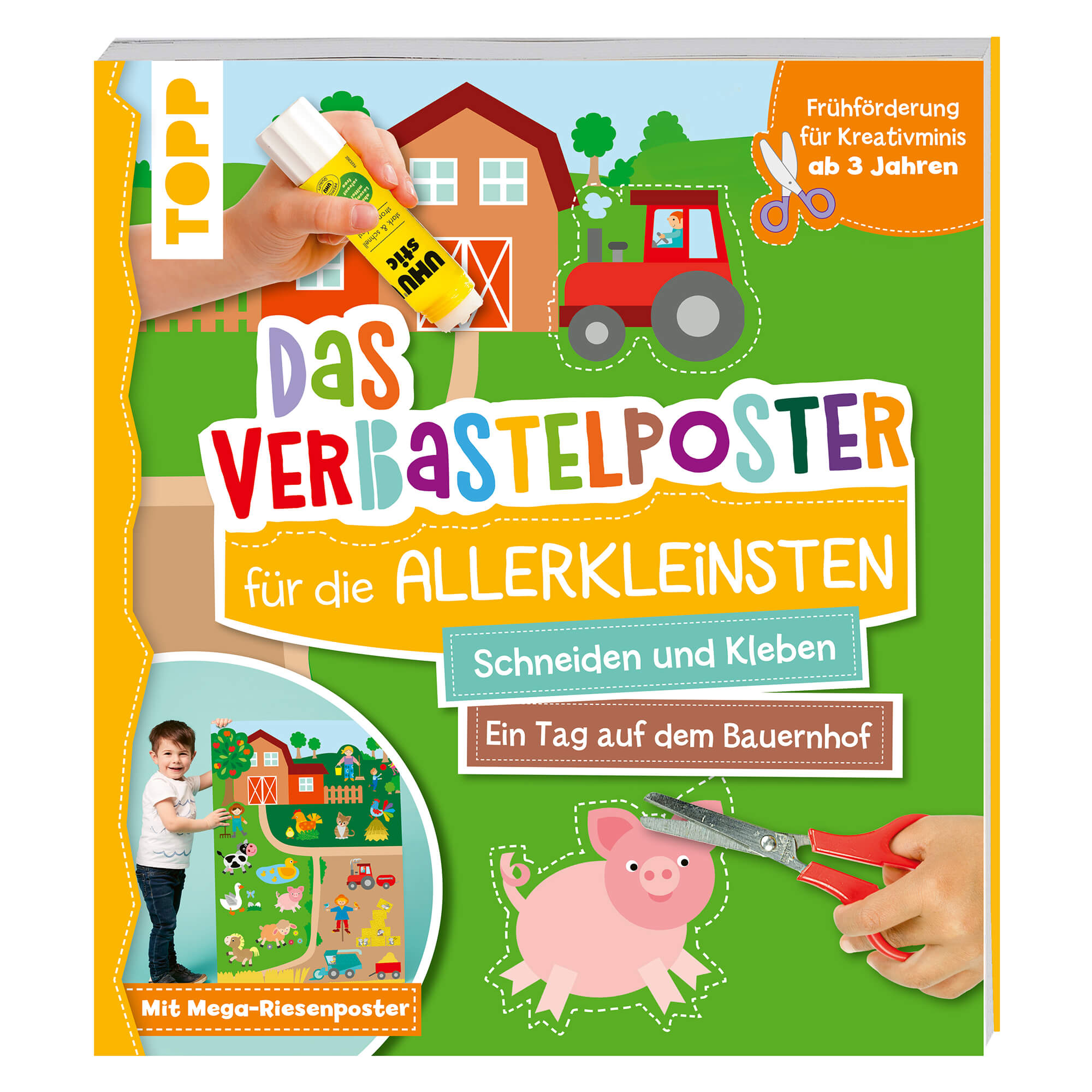 Verbastelposter - Buch für die Allerkleinsten: Ein Tag auf dem Bauernhof TOPP Verlag - malmichbunt.de