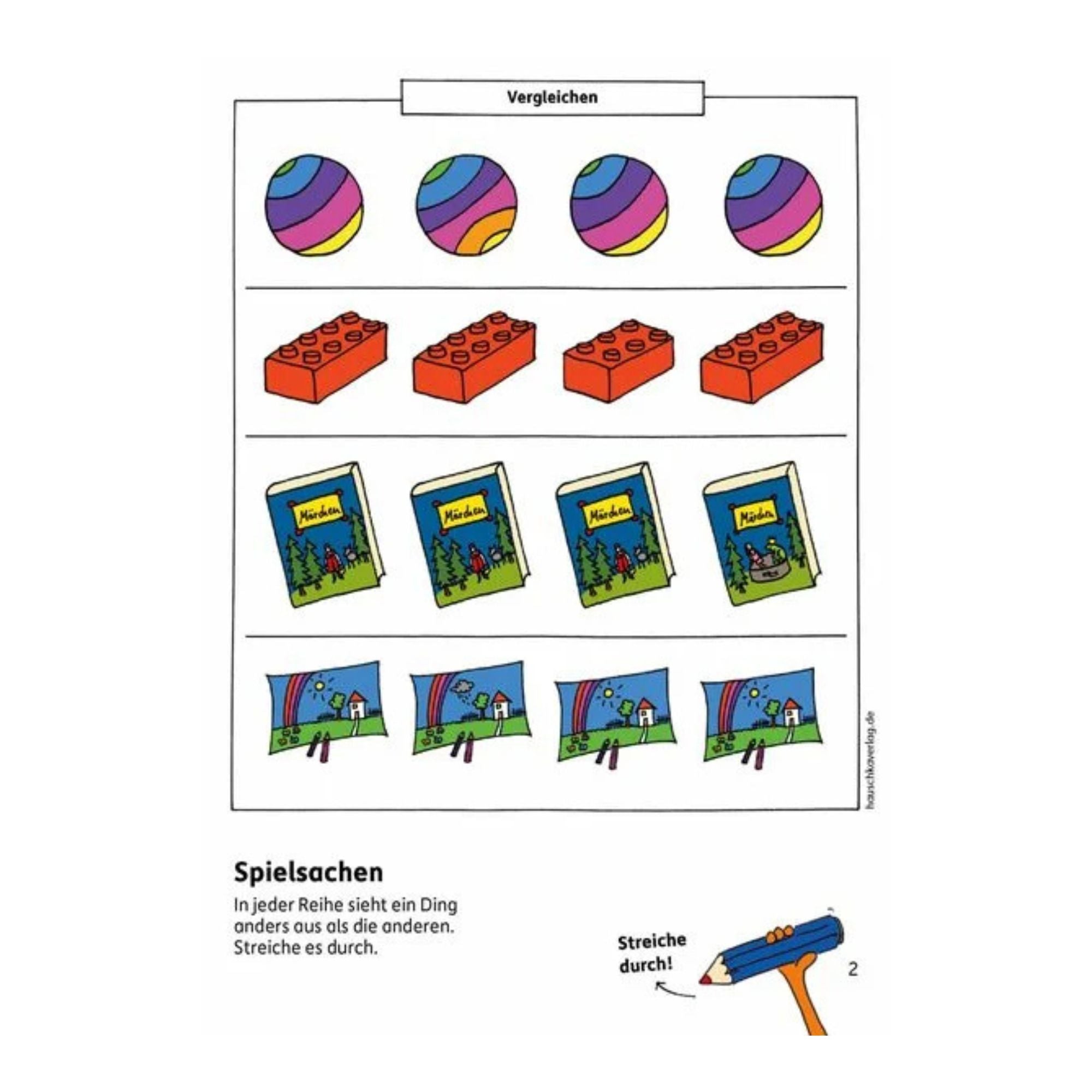 Vorschulblock – Konzentration und Wahrnehmung ab 5 Jahre - Nr. 623 Hauschka Verlag - malmichbunt.de