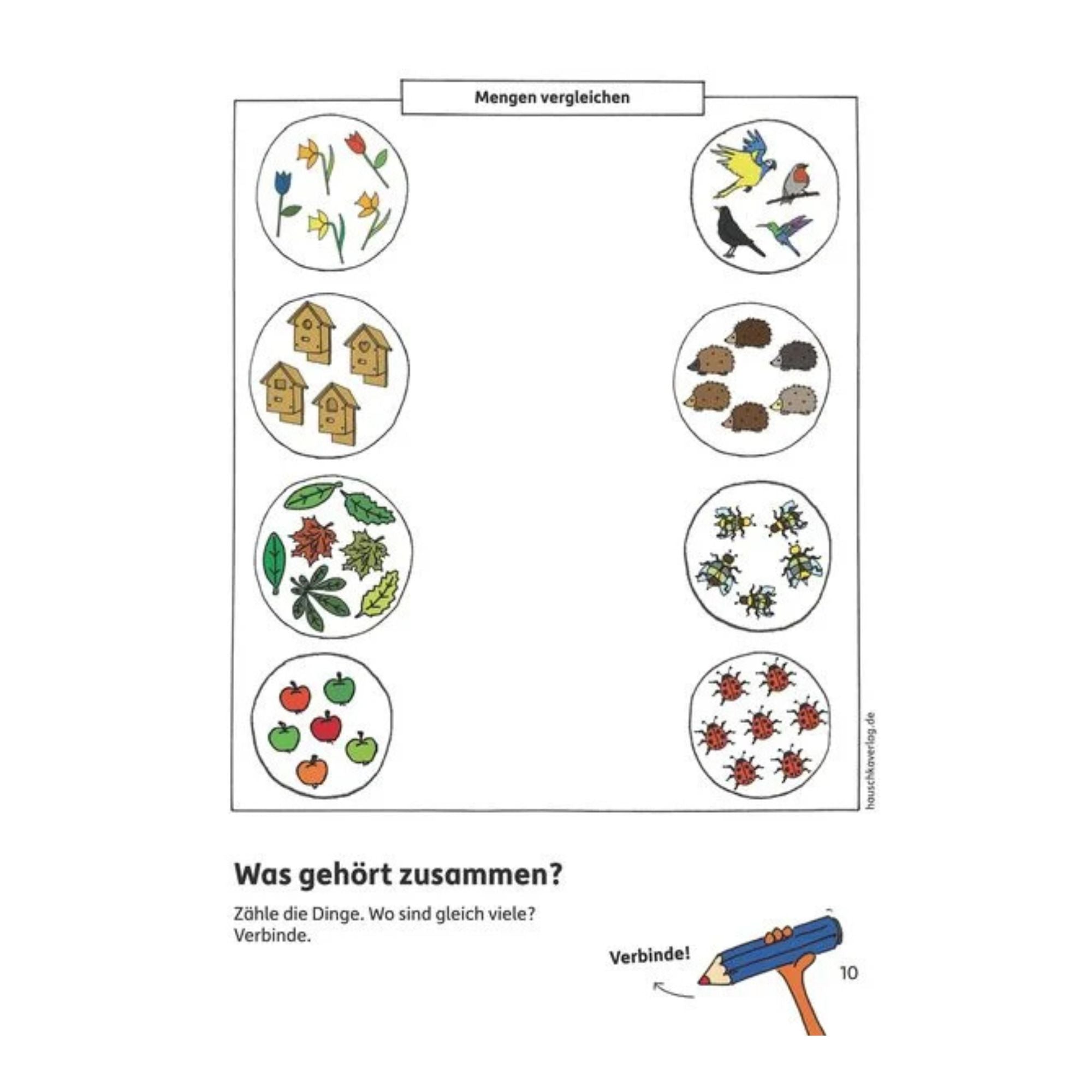 Vorschulblock – Zahlen und Mengen ab 5 Jahre - Nr. 627 Hauschka Verlag - malmichbunt.de