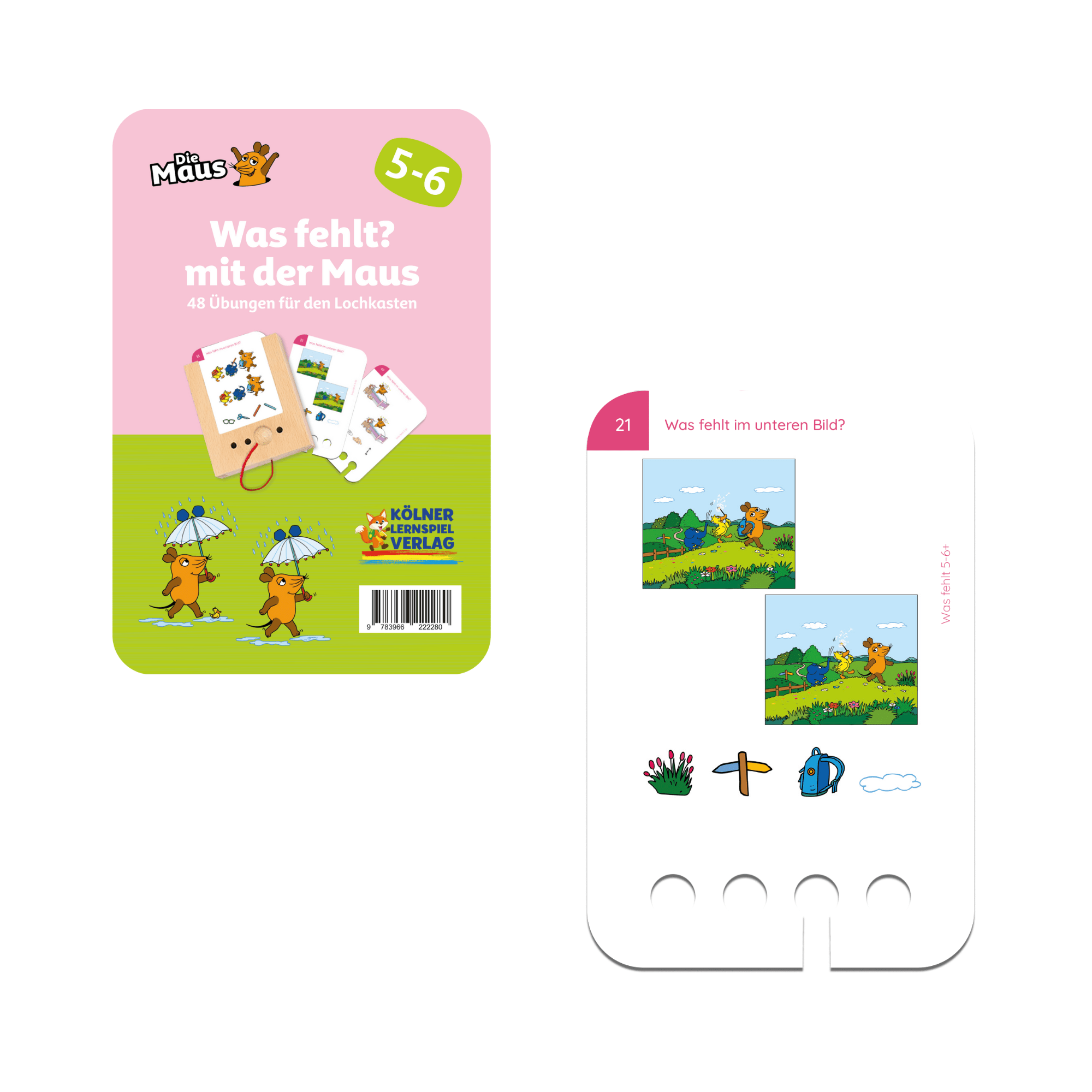 Was fehlt? mit der Maus 5 - 6+ - Übungen für den Lochkasten Lernspielverlag - malmichbunt.de