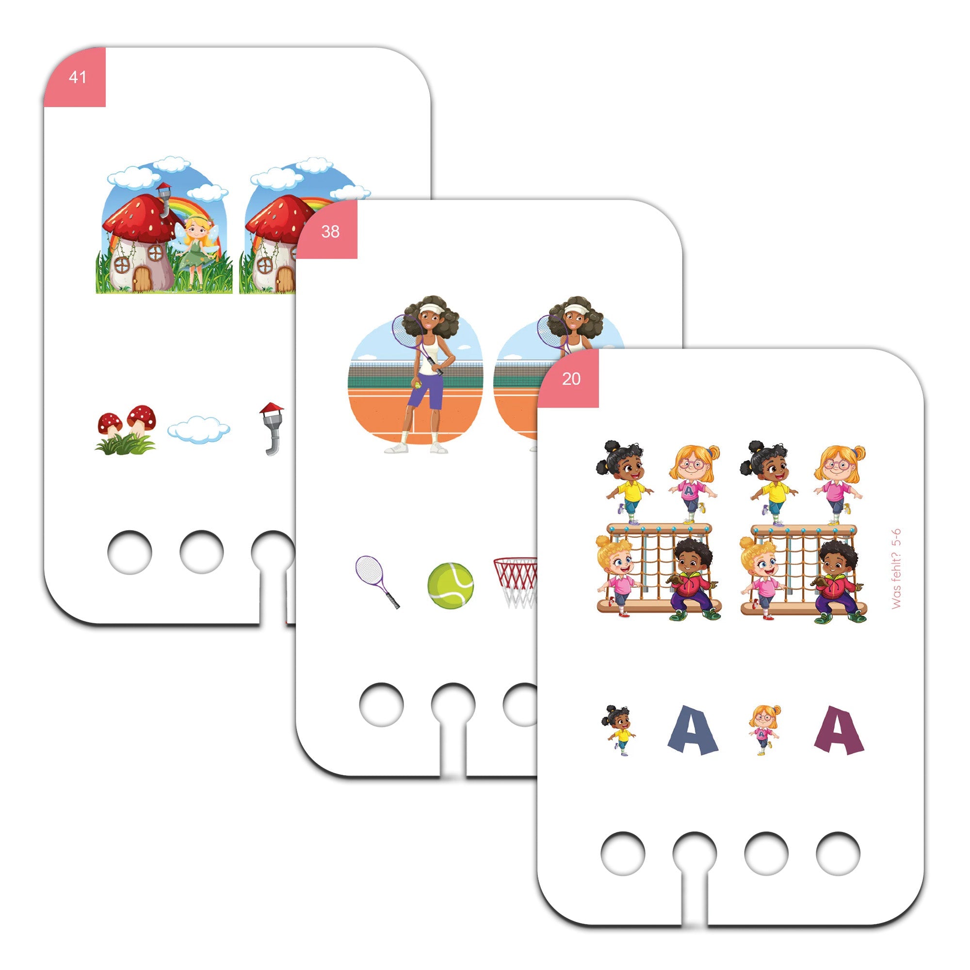 Was fehlt? Unterschiede erkennen 5 - 6 Jahre - Übungen für den Lochkasten Lernspielverlag - malmichbunt.de
