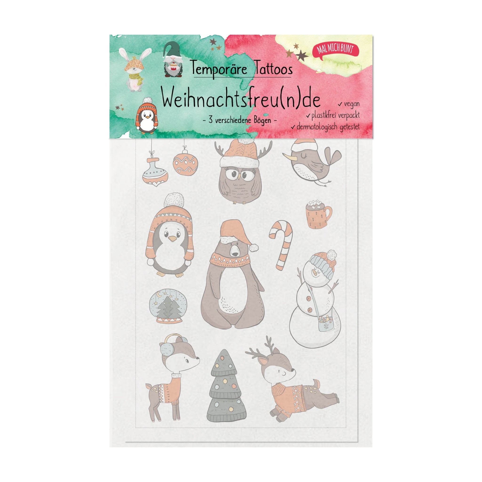 Weihnachten Kindertattoos Jeka - malmichbunt.de