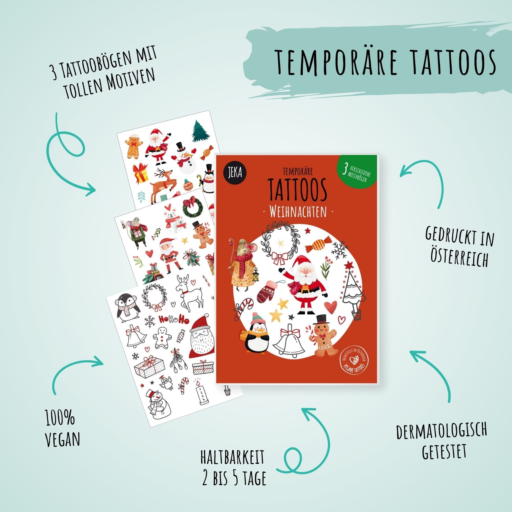 Weihnachten Kindertattoos Jeka - malmichbunt.de