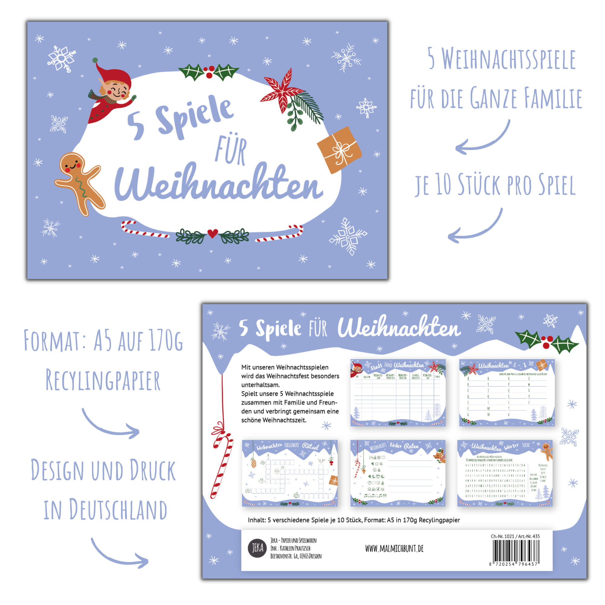 Weihnachtsspiele - Set Elf Jeka - malmichbunt.de