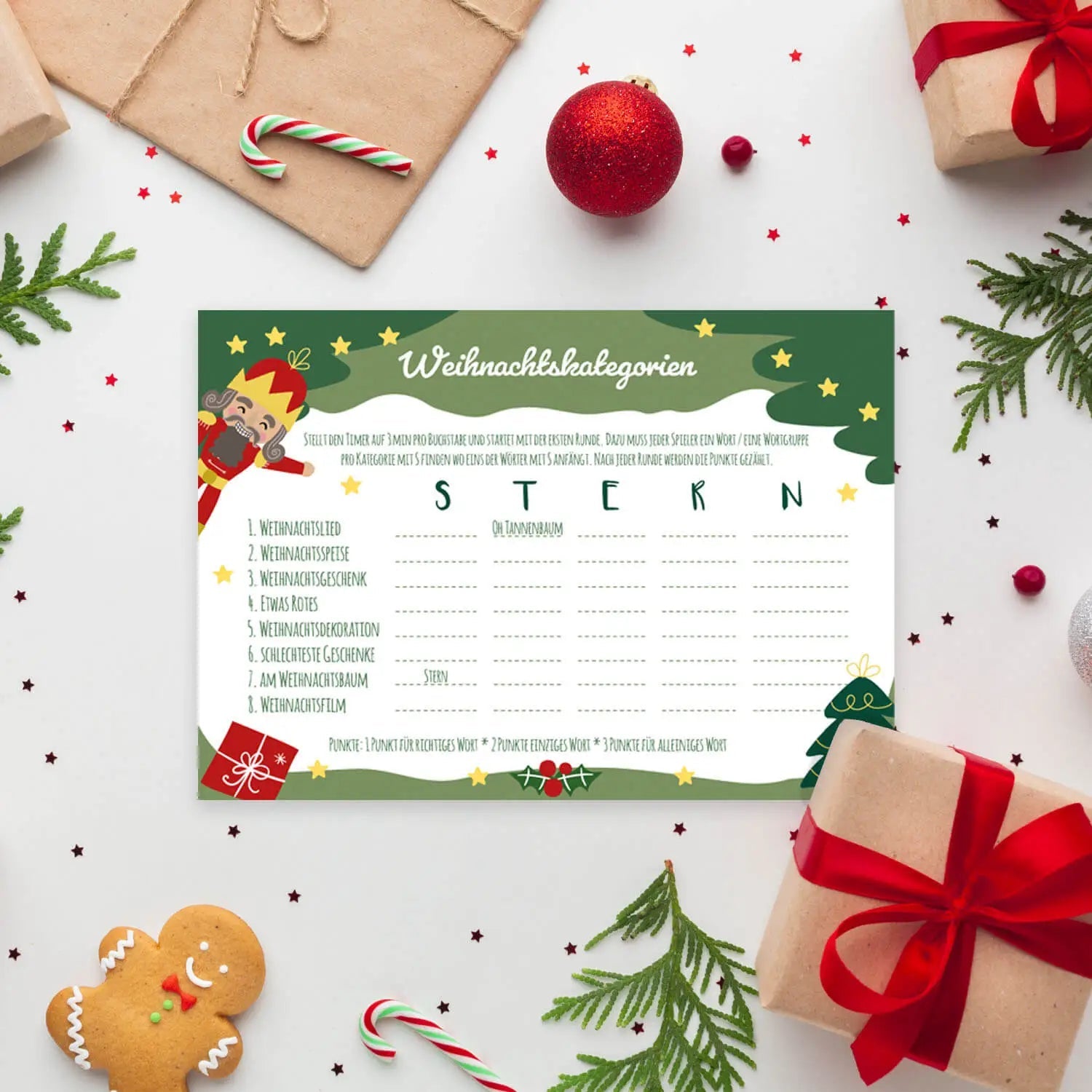 Weihnachtsspiele - Set Tannengrün Jeka - malmichbunt.de