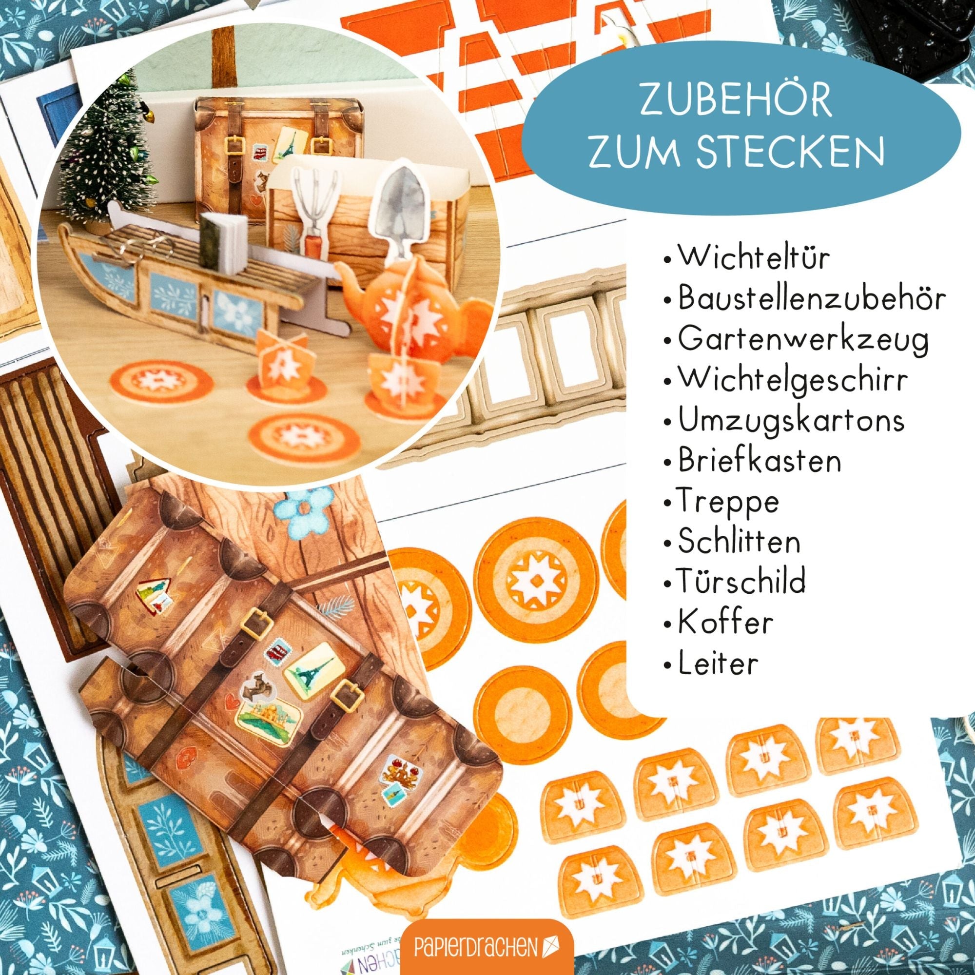 Wichtel - Set zum Advent Papierdrachen - malmichbunt.de