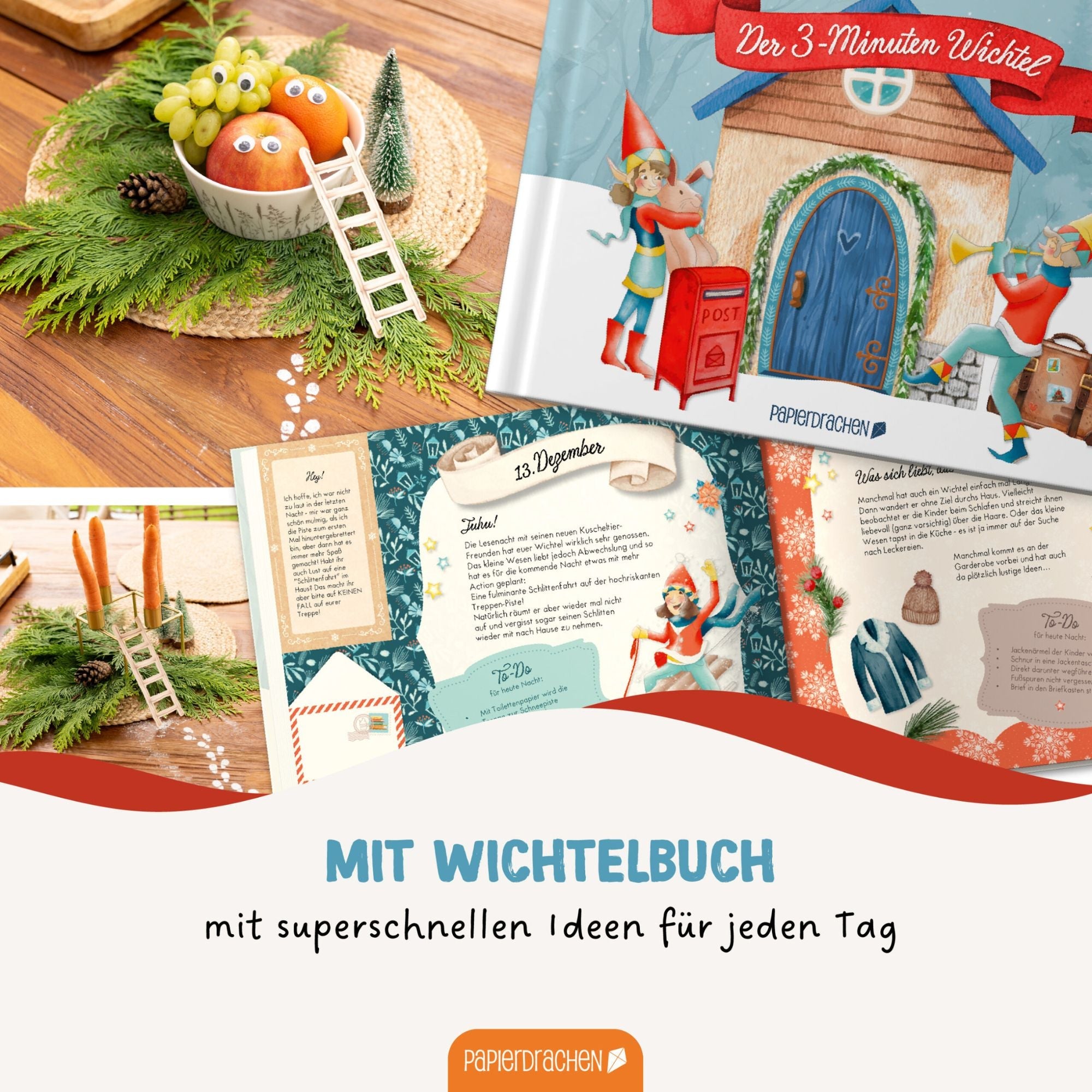 Wichtel - Set zum Advent Papierdrachen - malmichbunt.de
