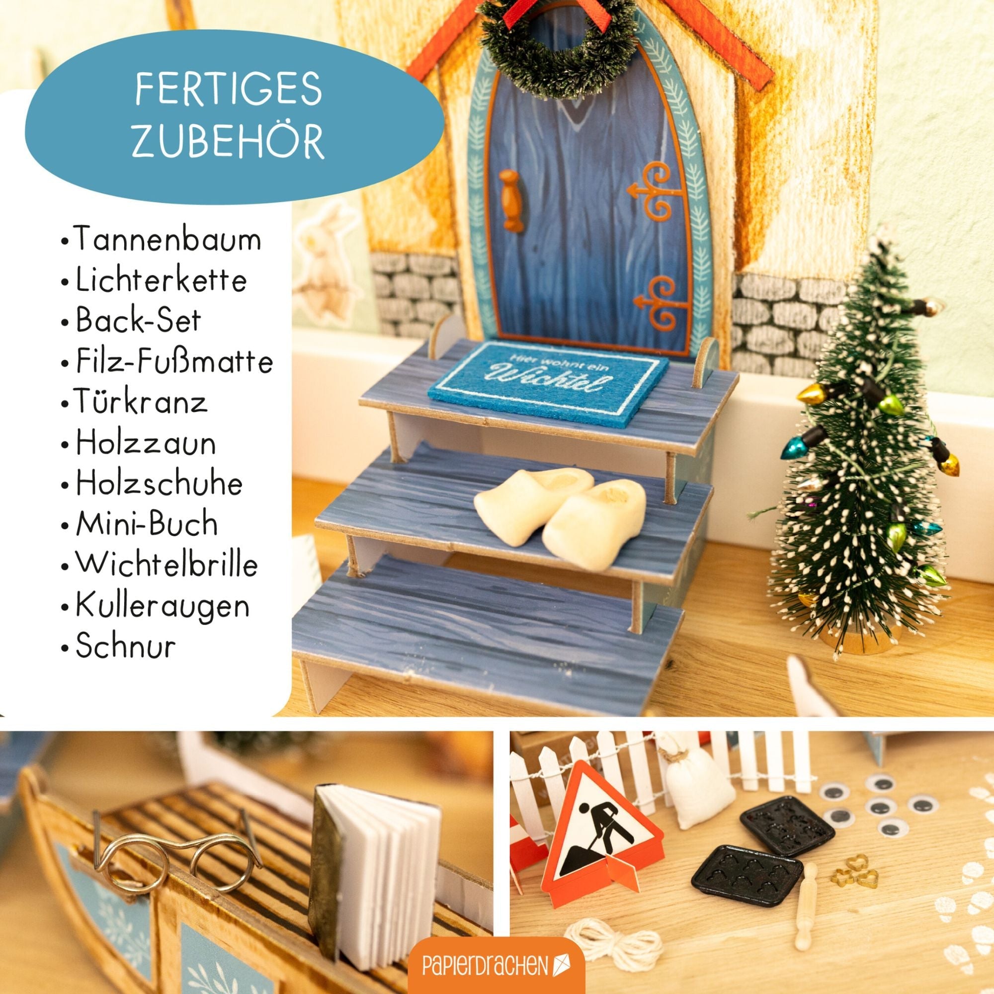 Wichtel - Set zum Advent Papierdrachen - malmichbunt.de