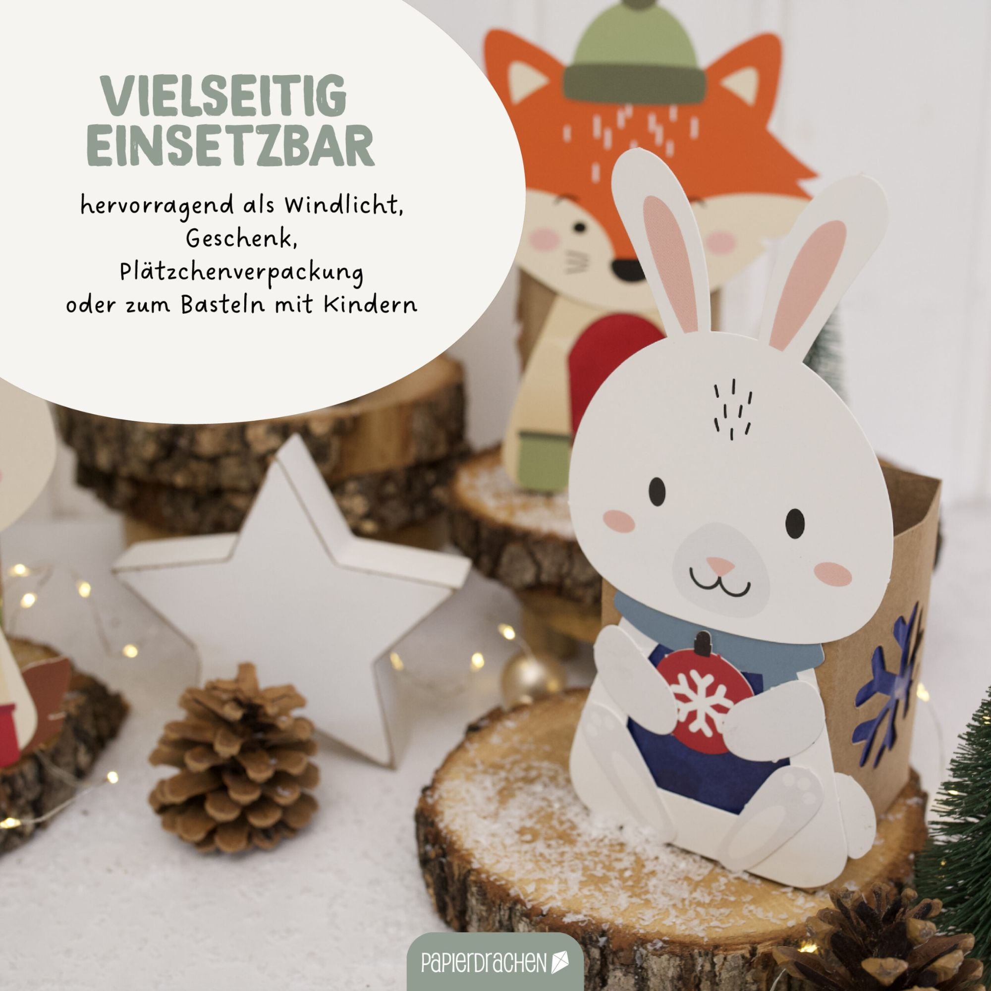 Windlichter Wintertiere Papierdrachen - malmichbunt.de