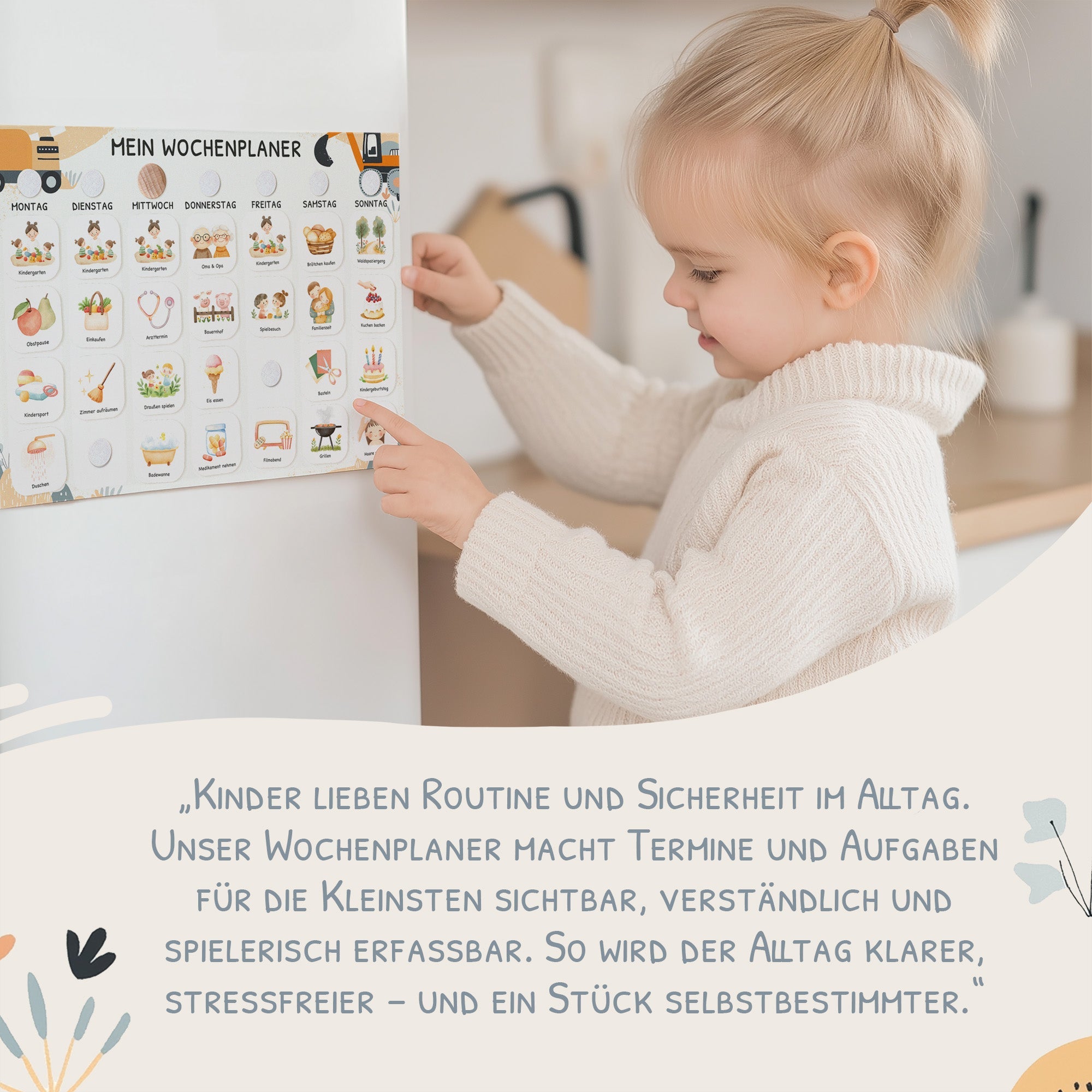 Wochenplaner Kinder - Motiv Bagger Jeka - malmichbunt.de