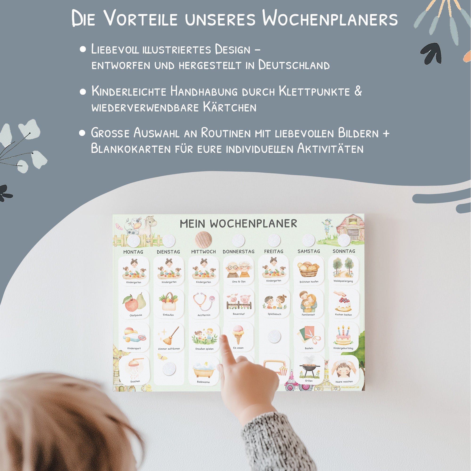 Wochenplaner Kinder - Motiv Bauernhof Jeka - malmichbunt.de