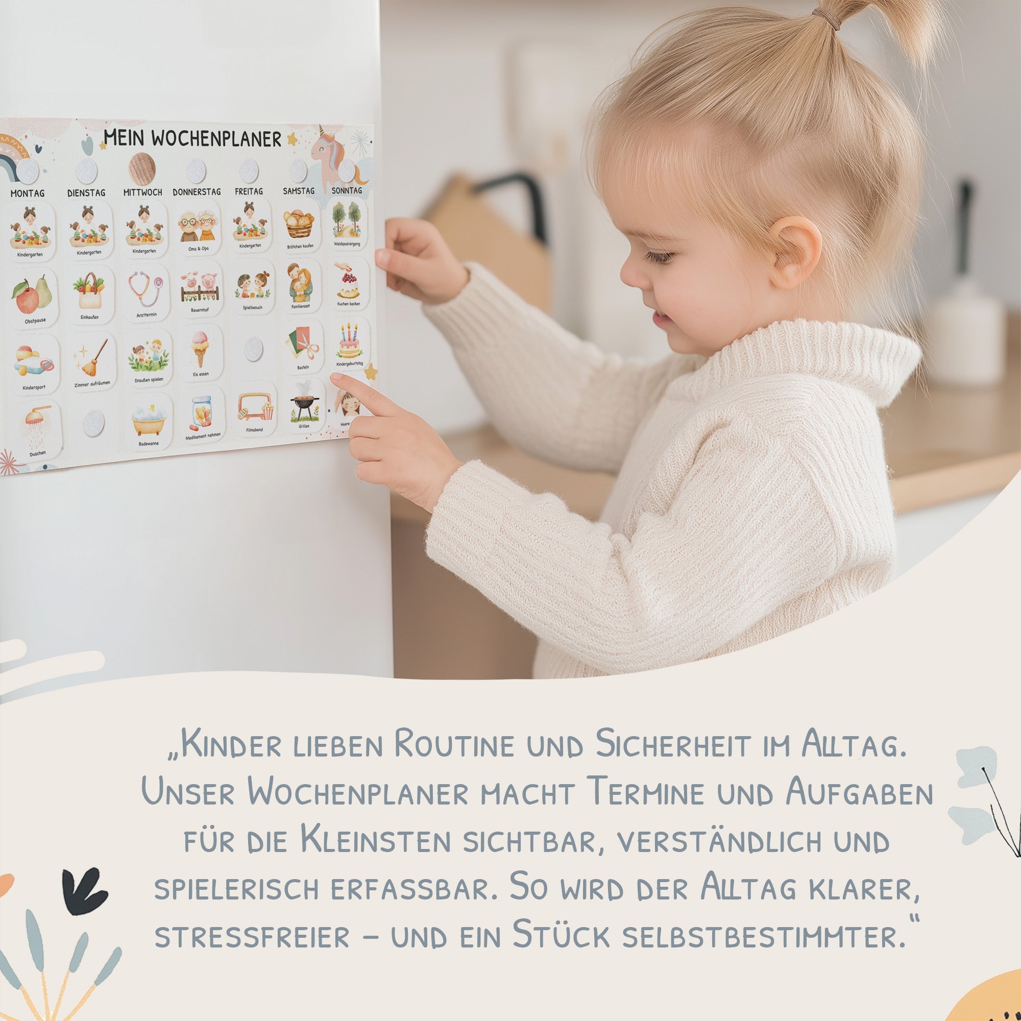 Wochenplaner Kinder - Motiv Einhorn Jeka - malmichbunt.de