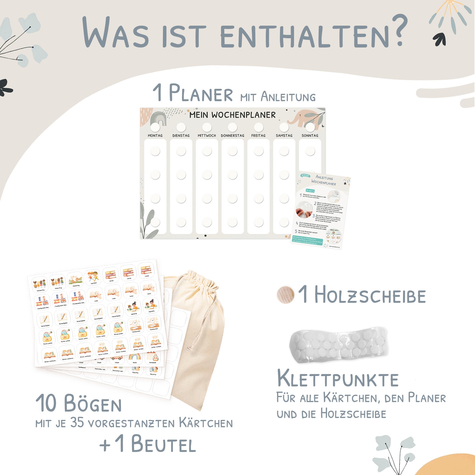 Wochenplaner Kinder - Motiv Little Elephant Jeka - malmichbunt.de