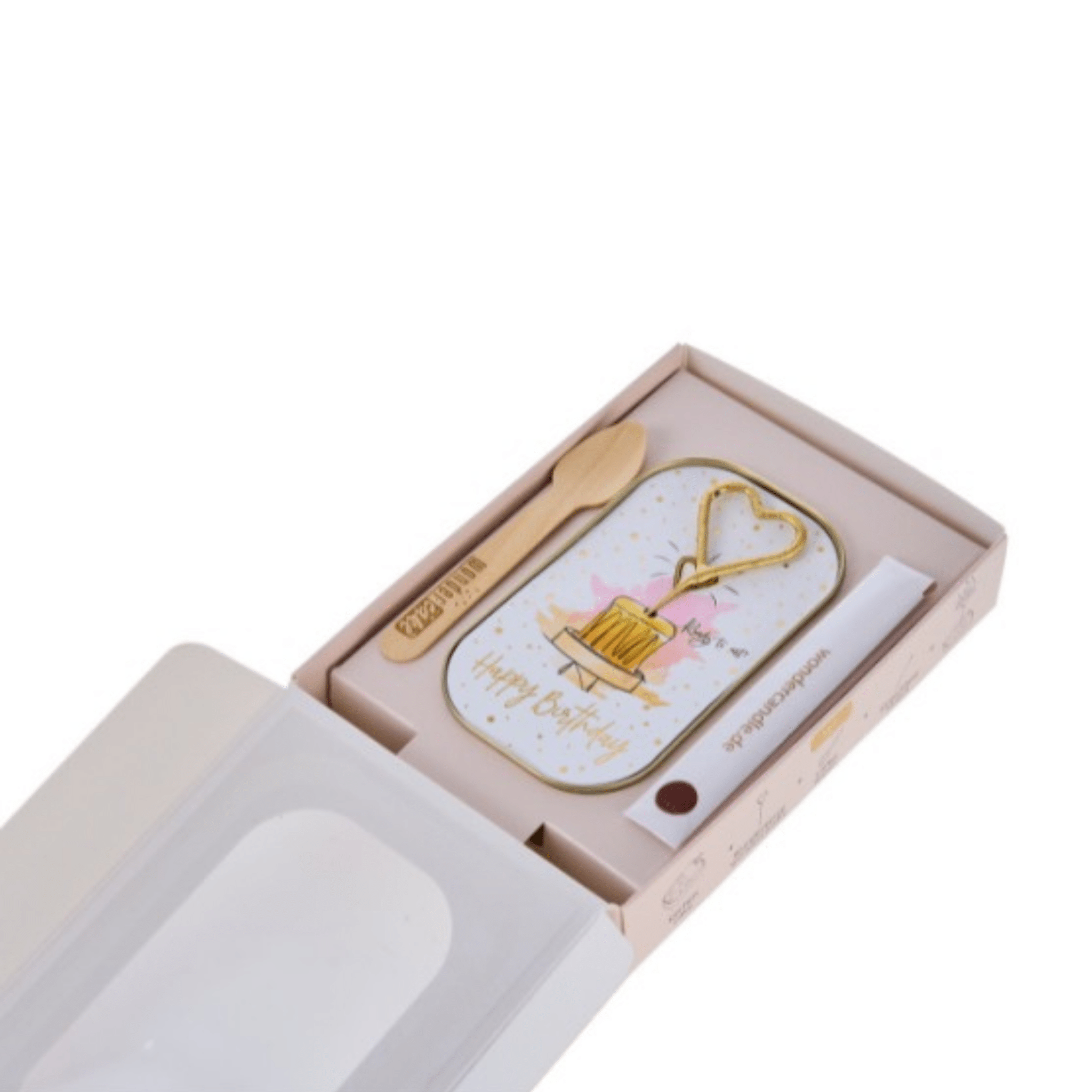 Wondercake Deluxe Happy Birthday, Weiß/Rosa/Gold Wondercandle - malmichbunt.de