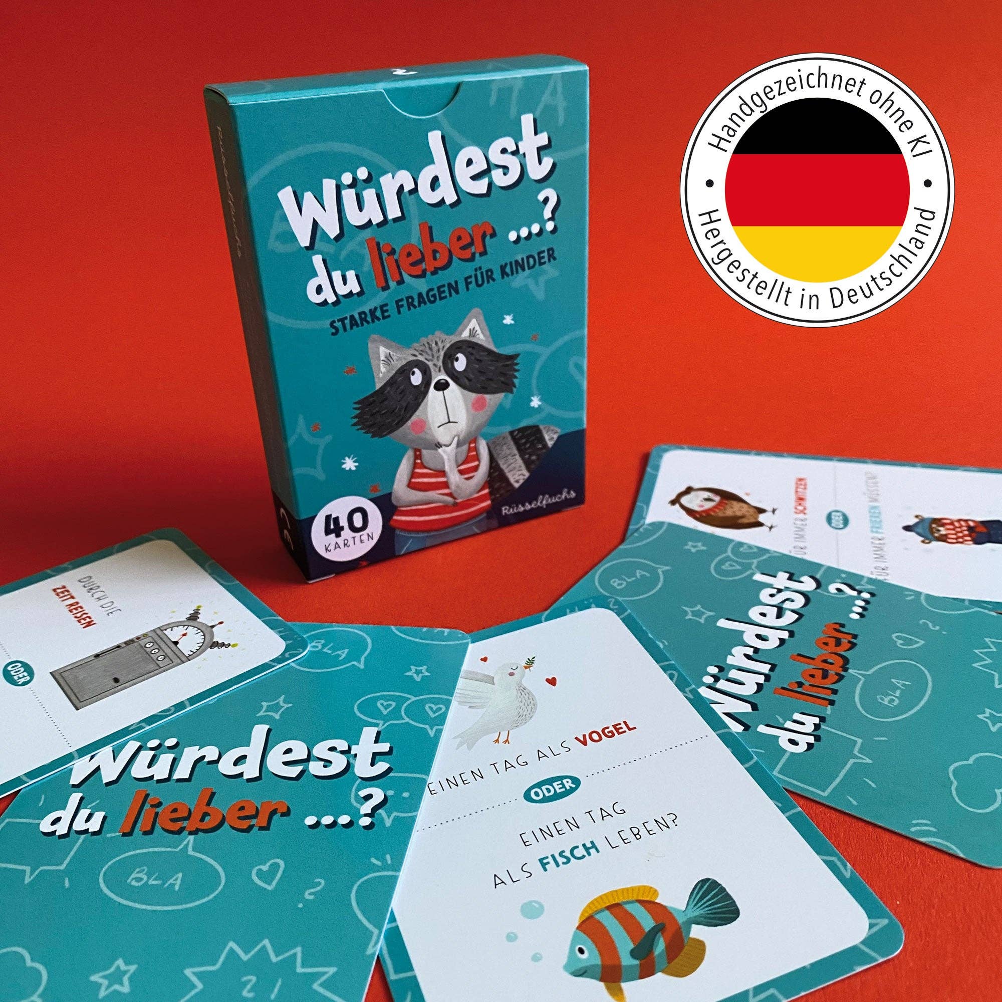 Würdest du lieber …? – Kartenspiel für Kinder Rüsselfuchs - malmichbunt.de