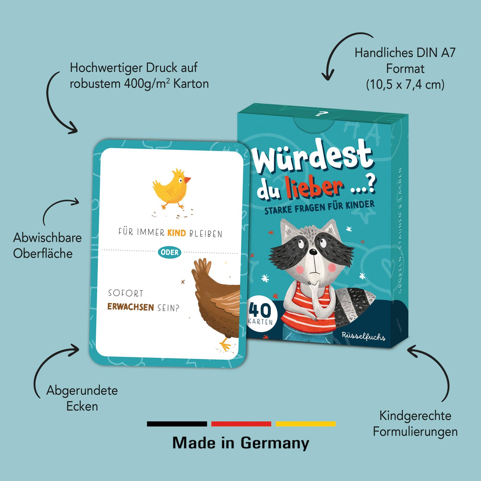 Würdest du lieber …? – Kartenspiel für Kinder Rüsselfuchs - malmichbunt.de