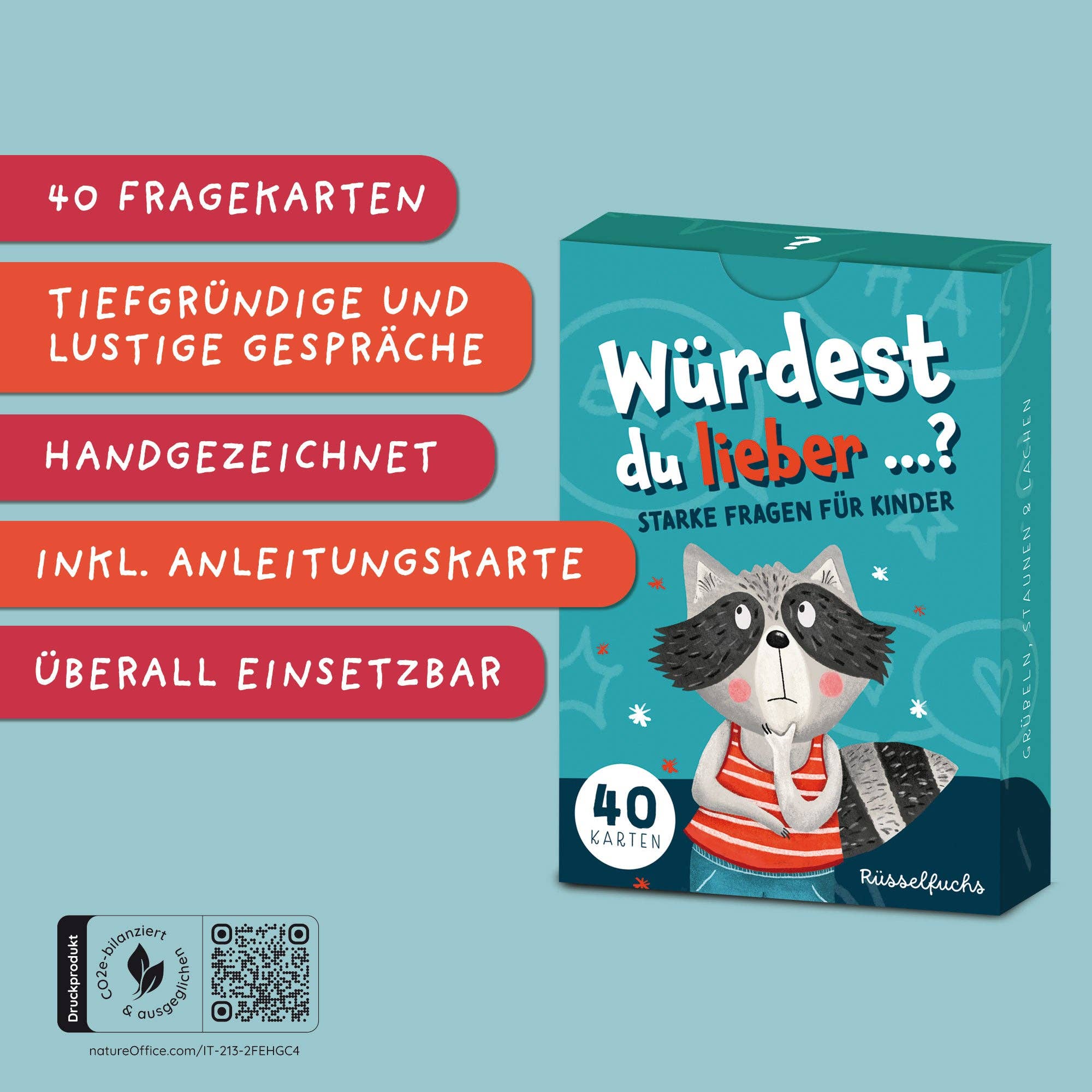 Würdest du lieber …? – Kartenspiel für Kinder Rüsselfuchs - malmichbunt.de