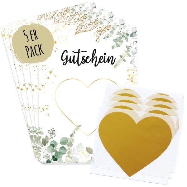 Rubbelkarten "Gutschein" - Euka (5er Set)