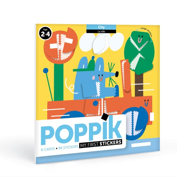 Poppik Stickerkarten - Motiv Stadt (2-4 Jahre)