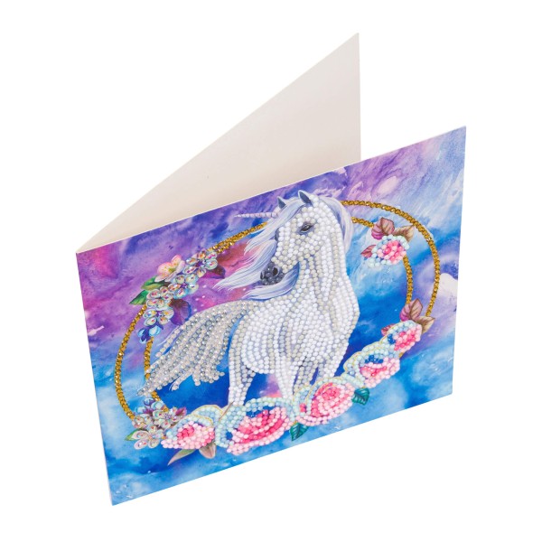 Crystal Art Karte "Unicorn Garland"