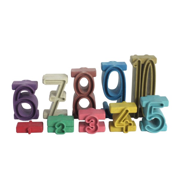 RE-Wood Stapelzahlen in Montessori-Farben